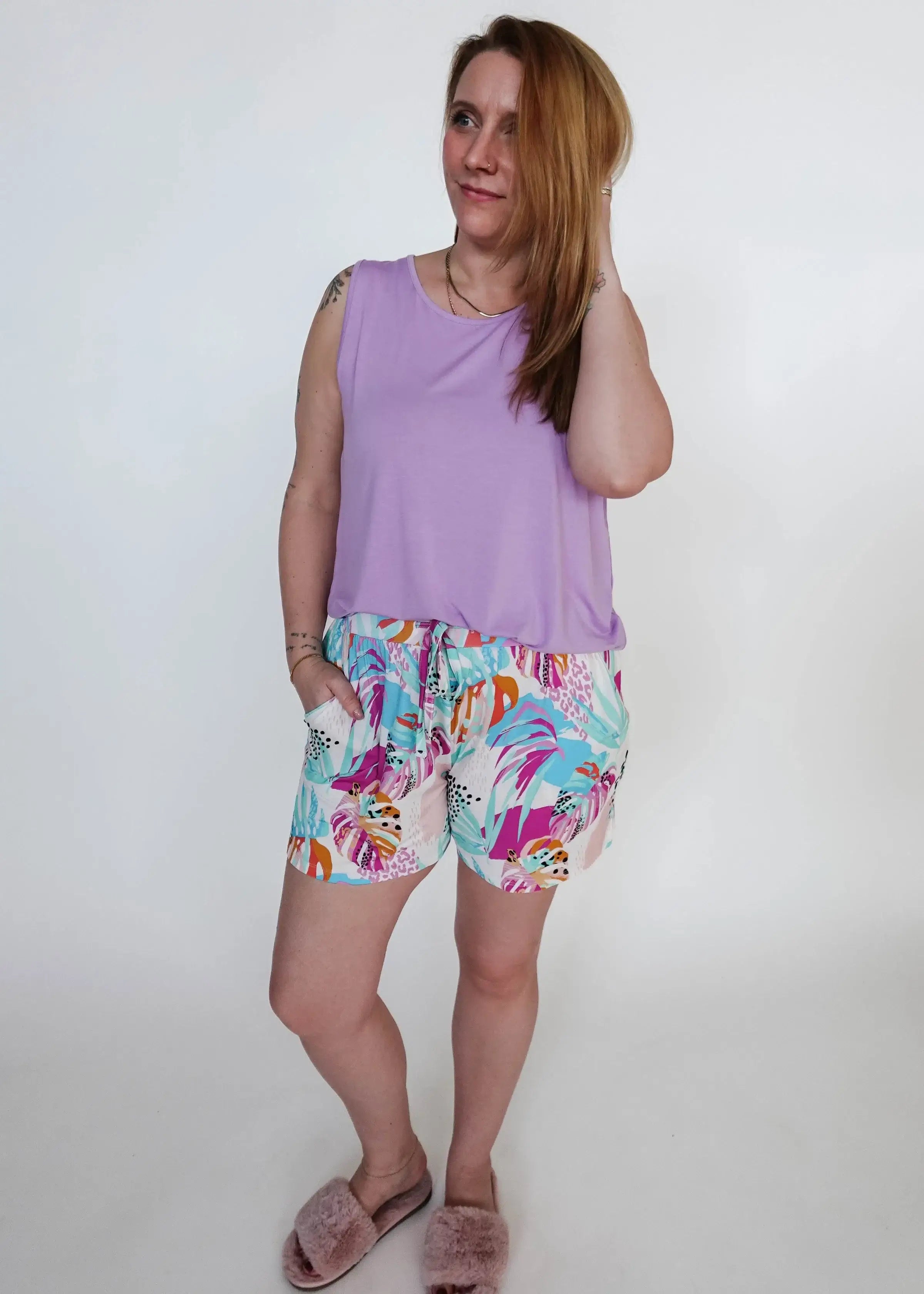 Tank & Short PJ Set - Bamboo | Lilac/Island Breeze GEORGIA RYLAN