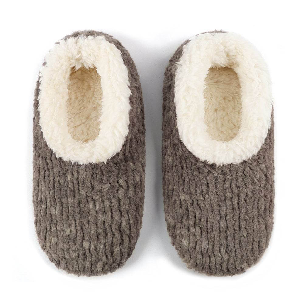 Snoozies Teddy Bear Faux Fur Slippers with Memory Foam Sole, cozy and stylish footies for ultimate comfort.