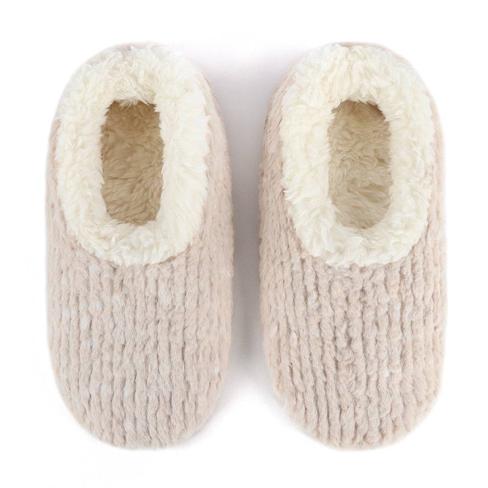 Snoozies Teddy Bear Faux Fur Slippers with Memory Foam Sole & Non-Skid Bottoms