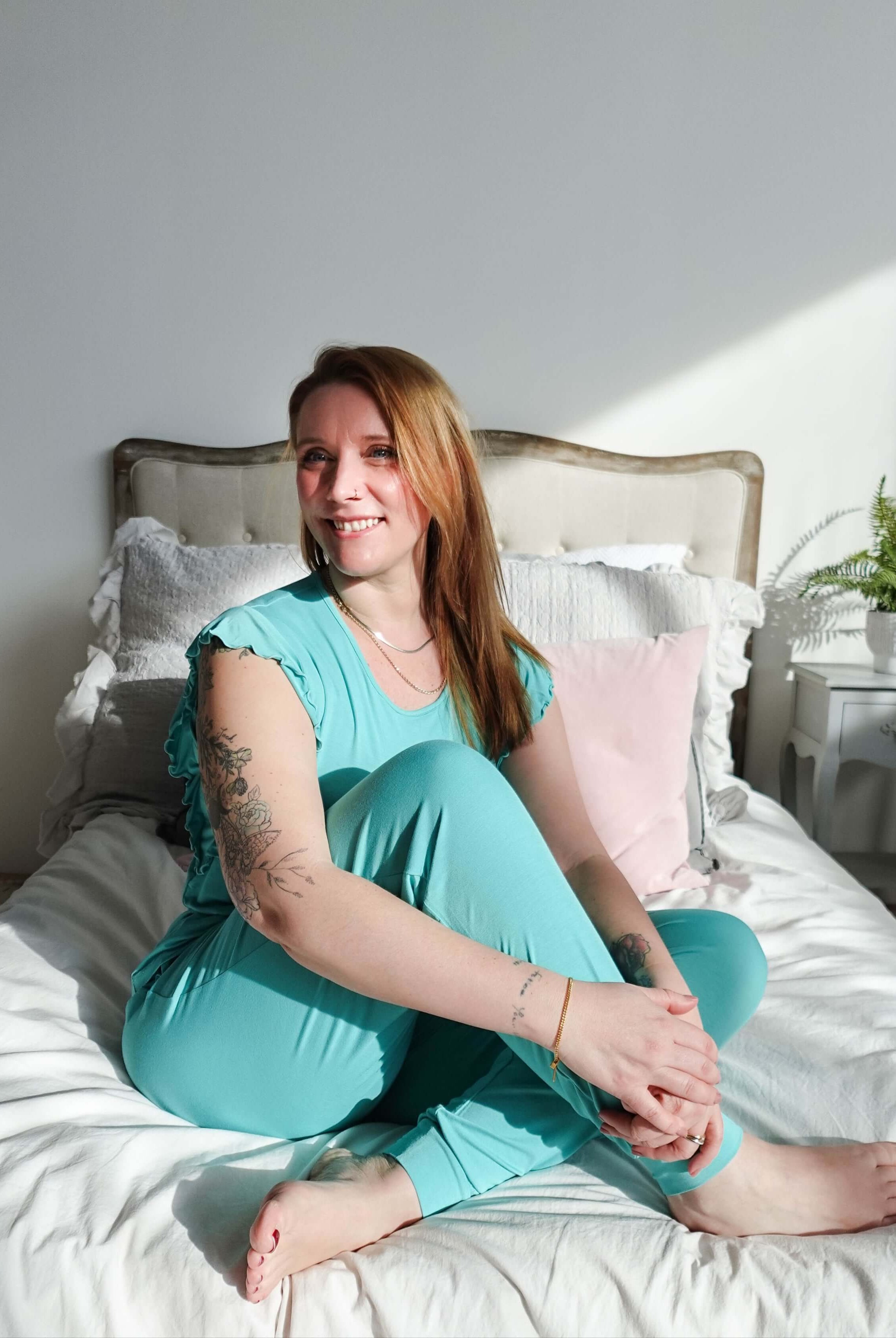 Flutter Top & Jogger PJ Set - Bamboo | Seafoam