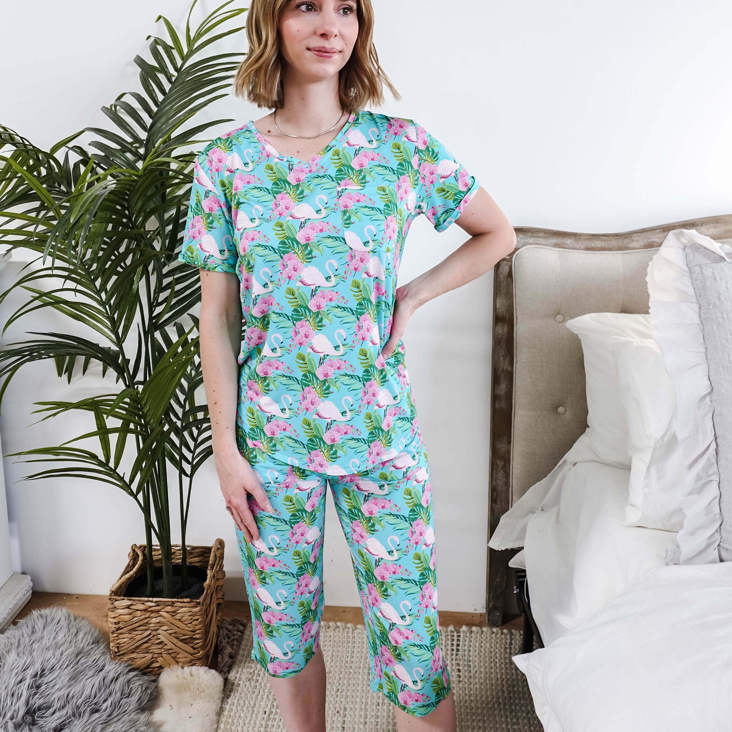 Tropic Like It's Hot Print Tee & Capri Bamboo PJ Set | GEORGIA RYLAN