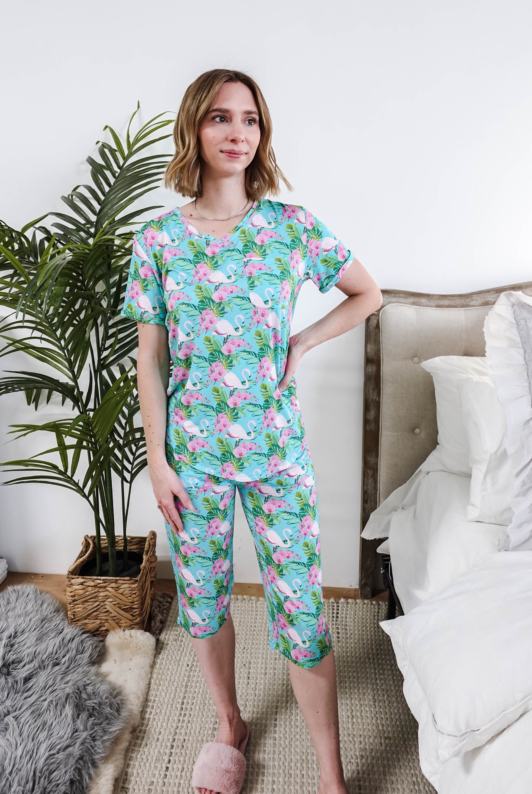 Tropic Like It's Hot Print Tee & Capri Bamboo PJ Set | GEORGIA RYLAN