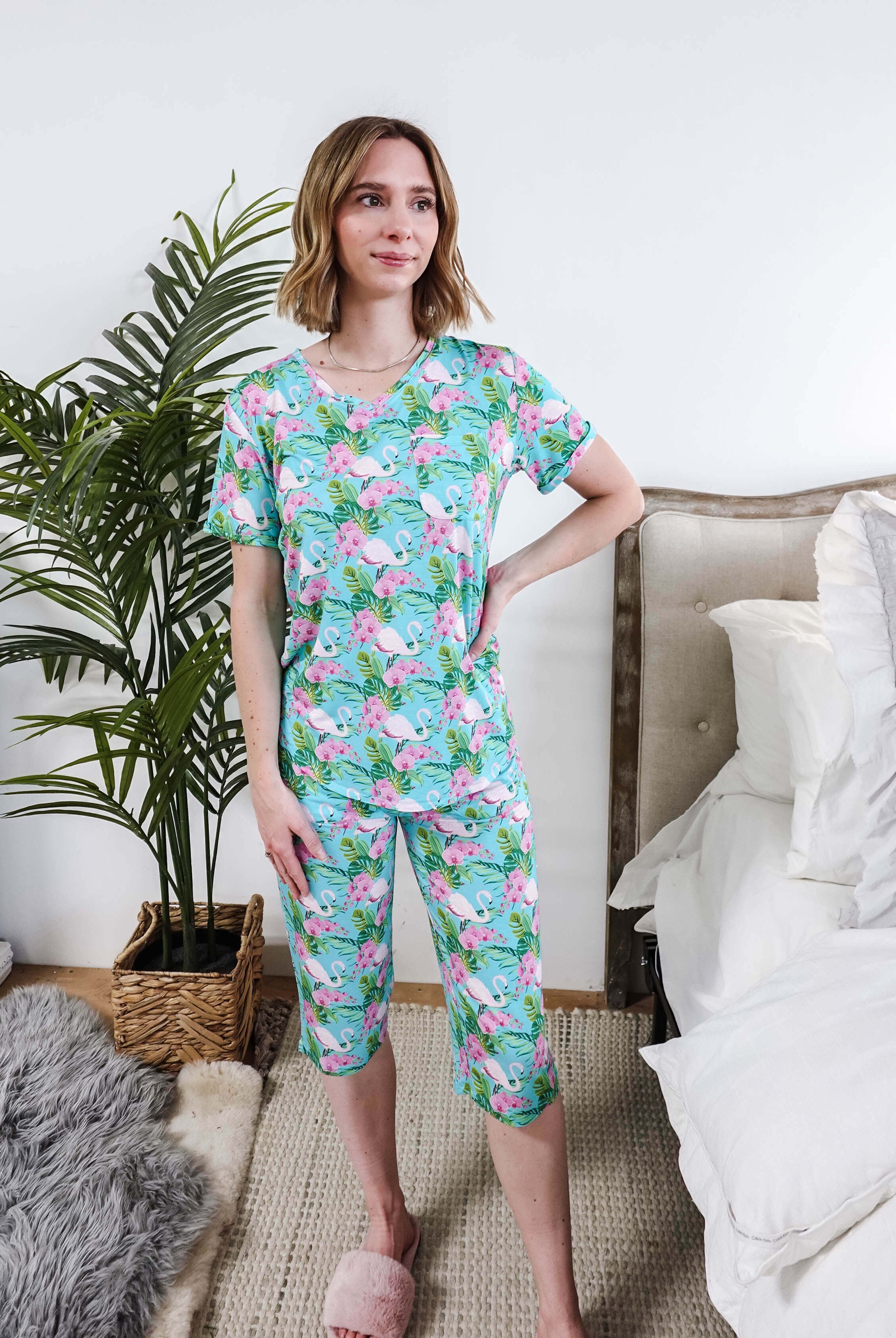 Tropic Like It's Hot Print Tee & Capri Bamboo PJ Set | GEORGIA RYLAN