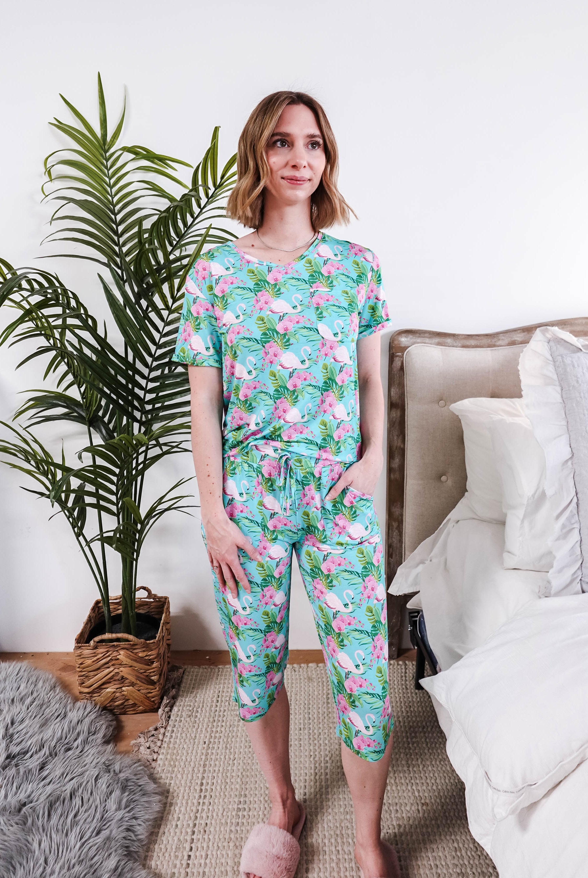 Tropic Like It's Hot Print Tee & Capri Bamboo PJ Set | GEORGIA RYLAN