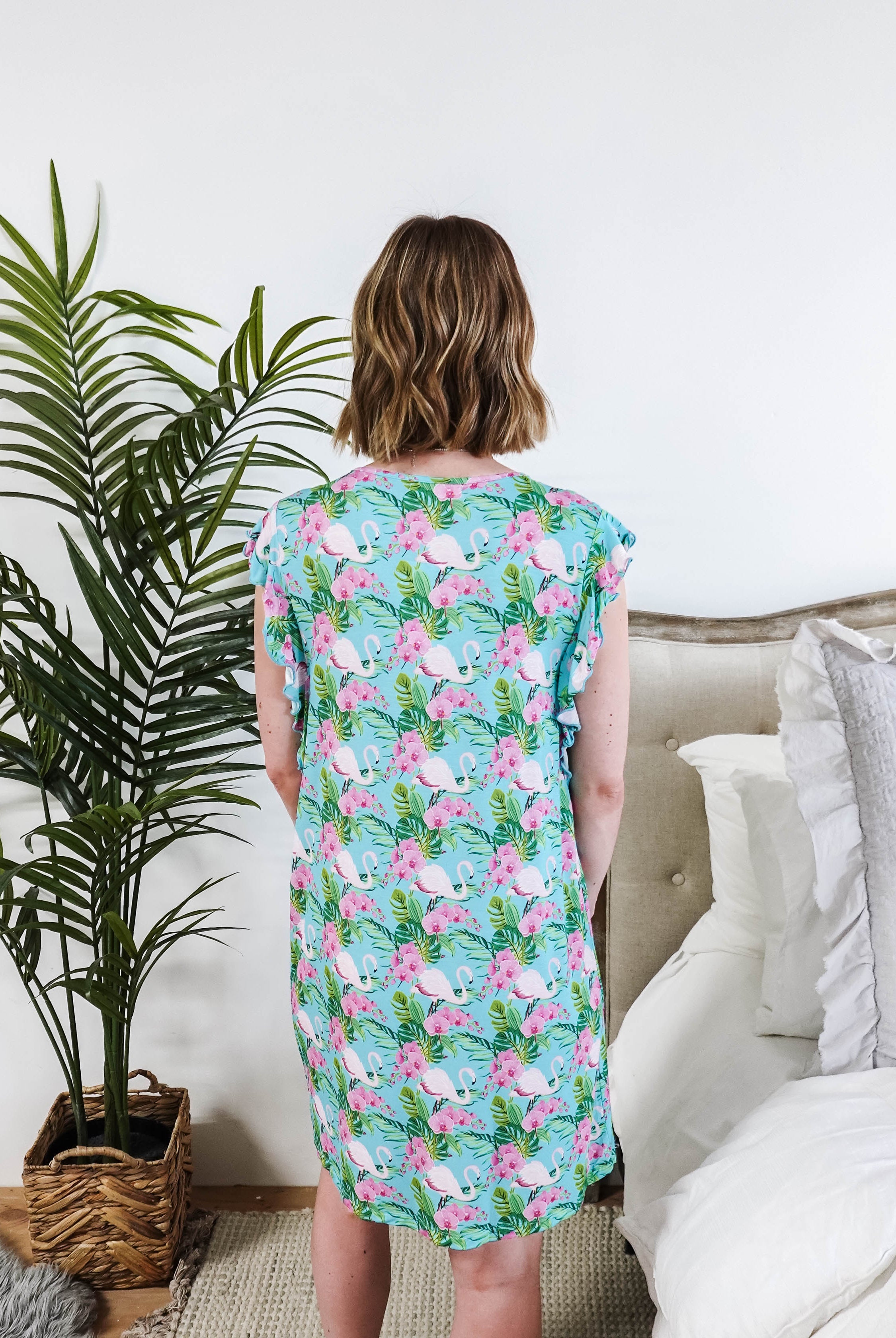 Tropic Like It's Hot Flutter Bamboo Nightgown Georgia Rylan
