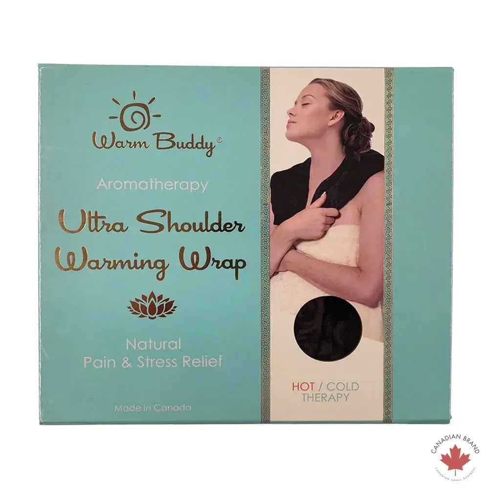 all-groups Ultra Shoulder Wrap with Aromatherapy-Warm Buddy Co.-Cloud Nine Pajamas showing packaging