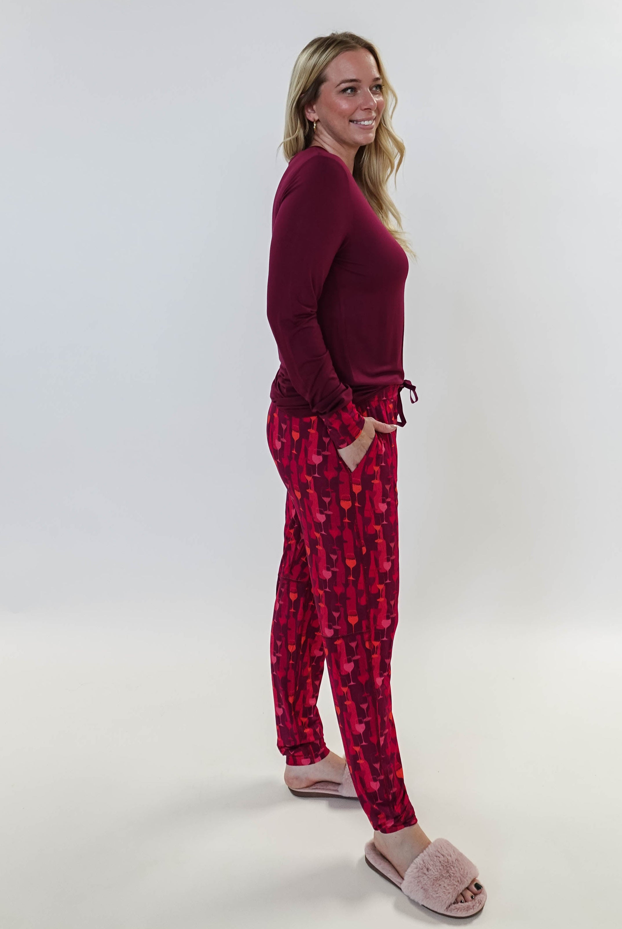Vino Dreams PJ Long Sleeve Jogger Bamboo Set | GEORGIA RYLAN