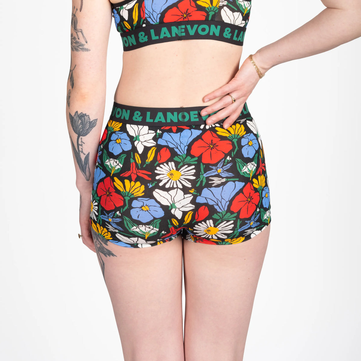 Devon + Lang Bria Boyshort in Vivid Bloom print — Cloud Nine Pajamas Edmonton