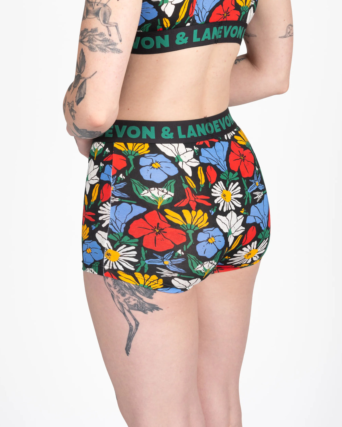Devon + Lang Bria Boyshort in Vivid Bloom print — Cloud Nine Pajamas Edmonton