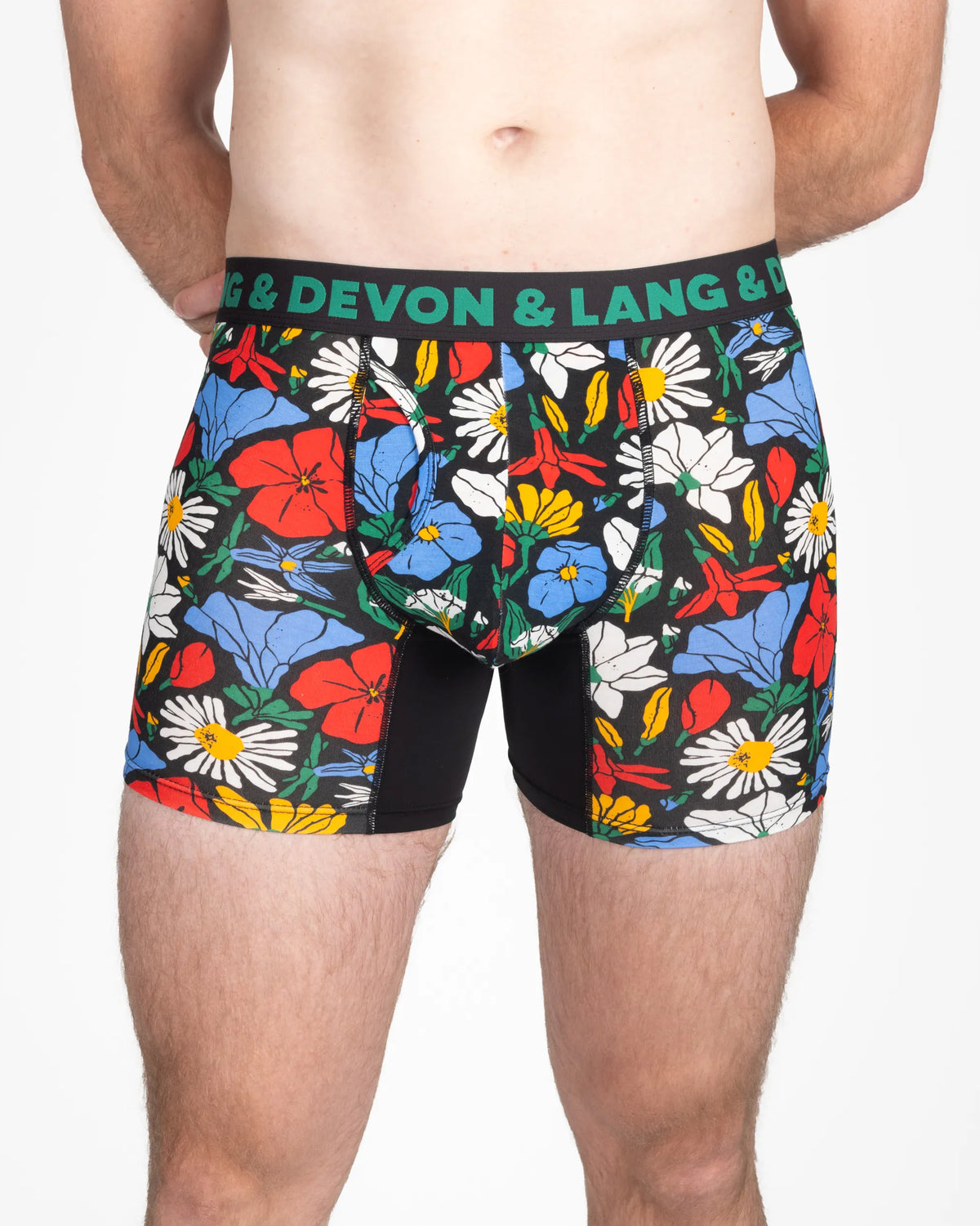 Devon + Lang Journey Men's Boxer Brief in Vivid Bloom print — Cloud Nine Pajamas Edmonton