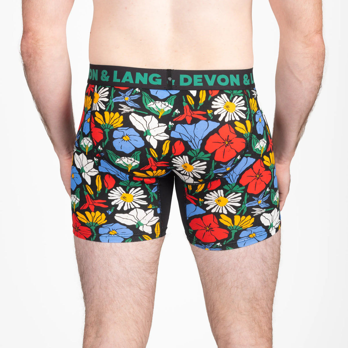 Devon + Lang Journey Men's Boxer Brief in Vivid Bloom print — Cloud Nine Pajamas Edmonton