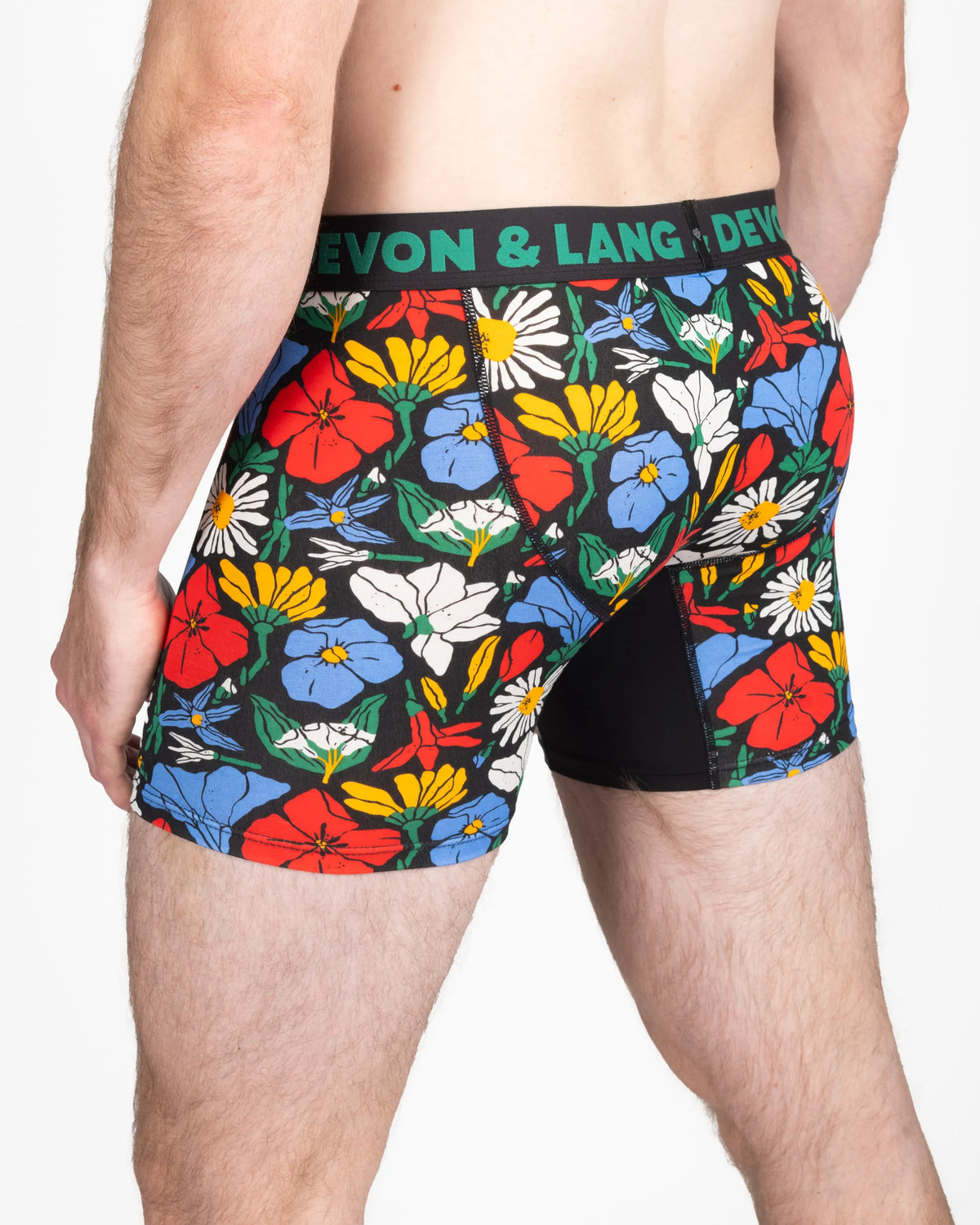 Devon + Lang Journey Men's Boxer Brief in Vivid Bloom print — Cloud Nine Pajamas Edmonton