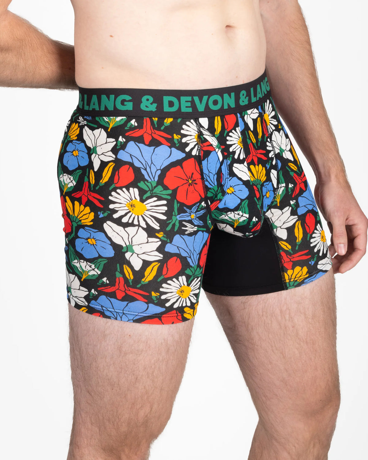 Devon + Lang Journey Men's Boxer Brief in Vivid Bloom print — Cloud Nine Pajamas Edmonton