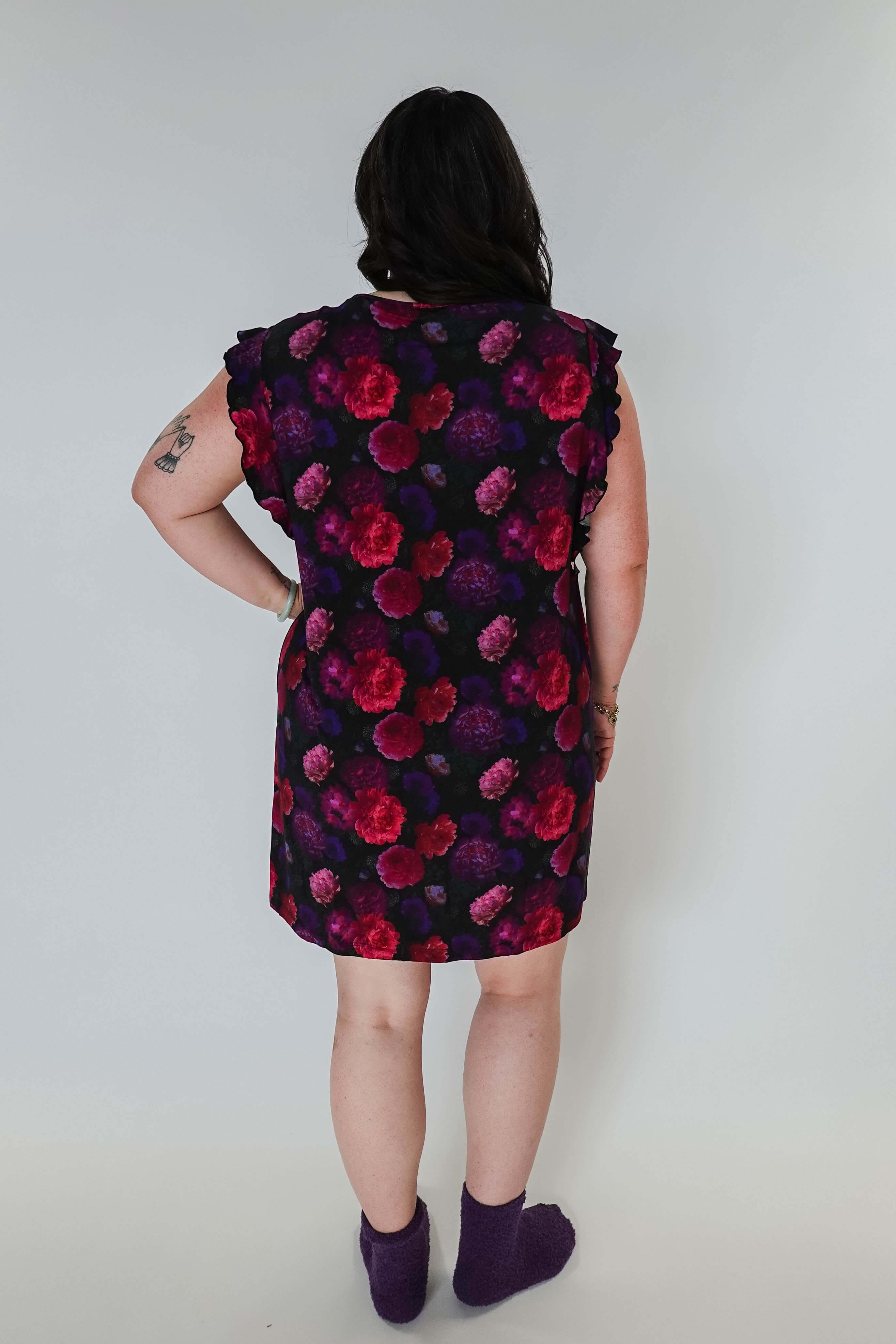 women's purple floral nightgown bamboo breathable GEORGIA RYLAN