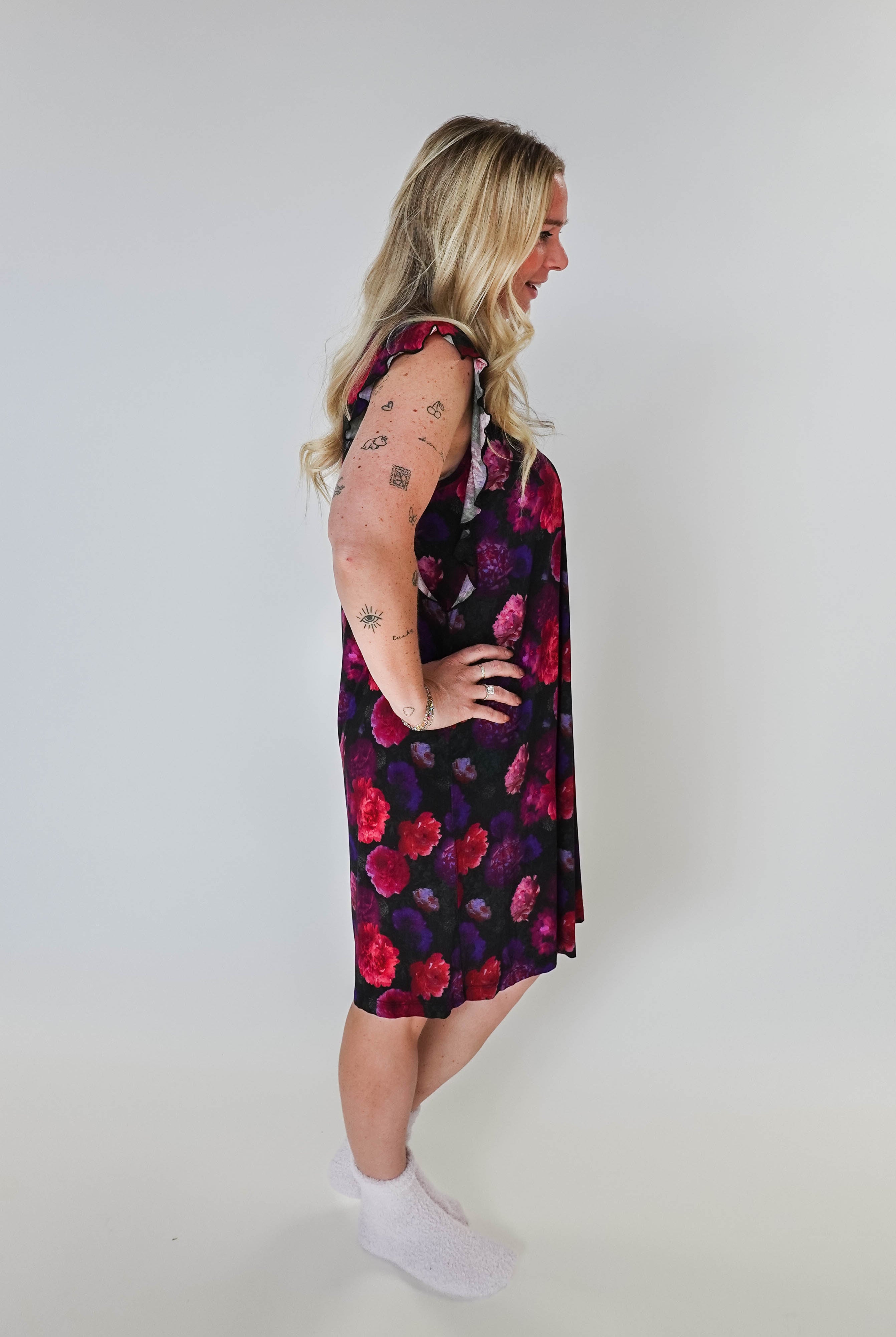 Winter Blossom Flutter Bamboo Nightgown