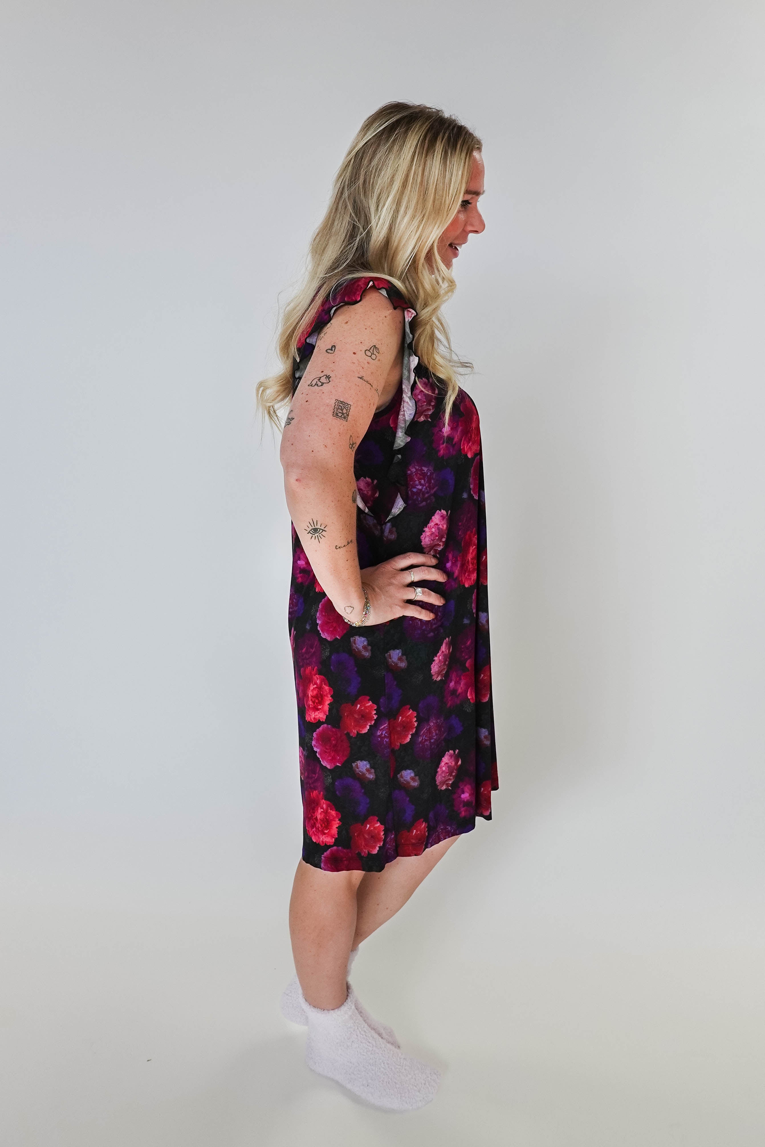 Winter Blossom Flutter Bamboo Nightgown