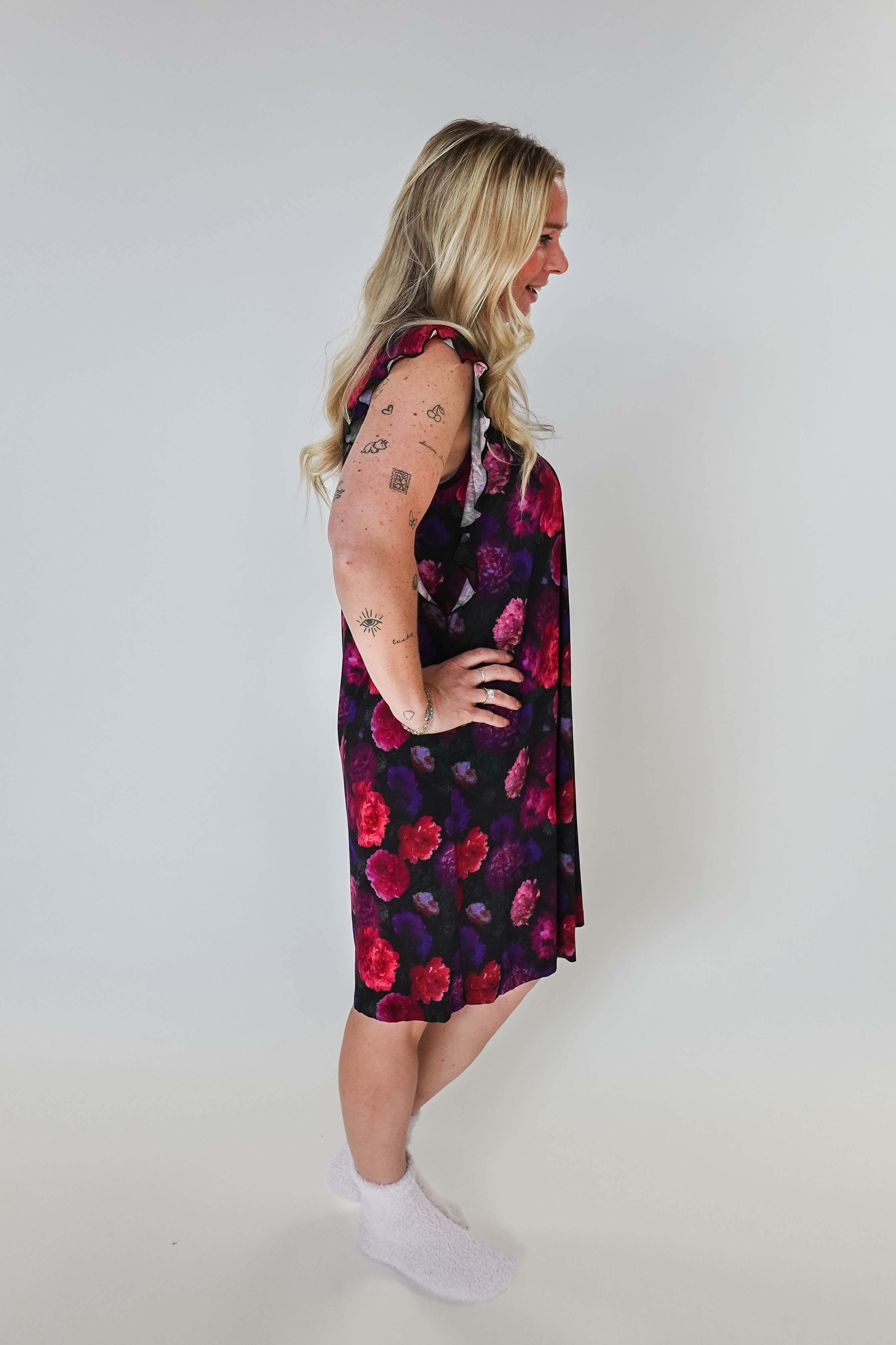 Winter Blossom Flutter Bamboo Nightgown