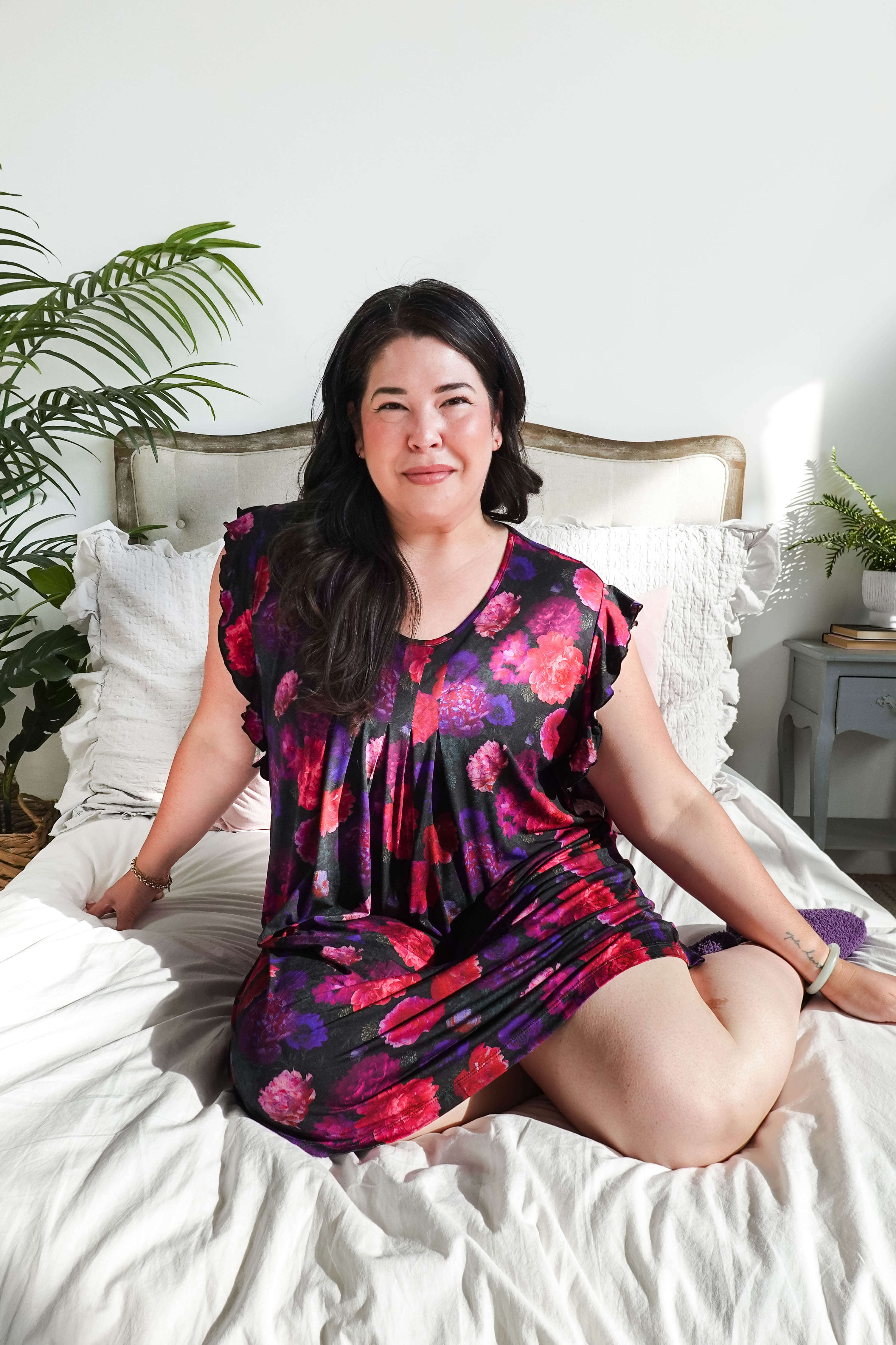 women's Winter Blossom Flutter Bamboo Nightgown breathable GEORGIA RYLAN