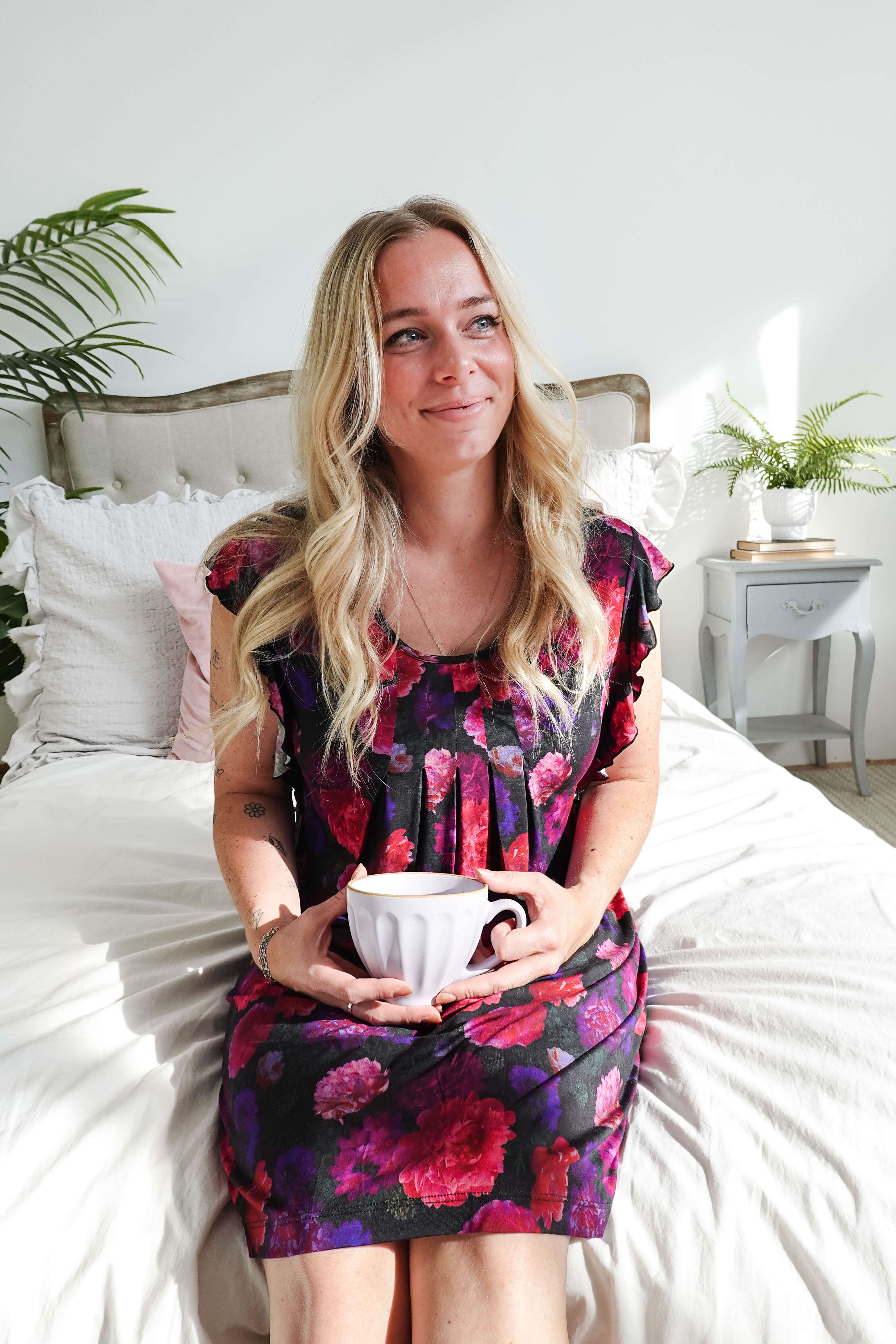 women's Winter Blossom Flutter Bamboo Nightgown GEORGIA RYLAN