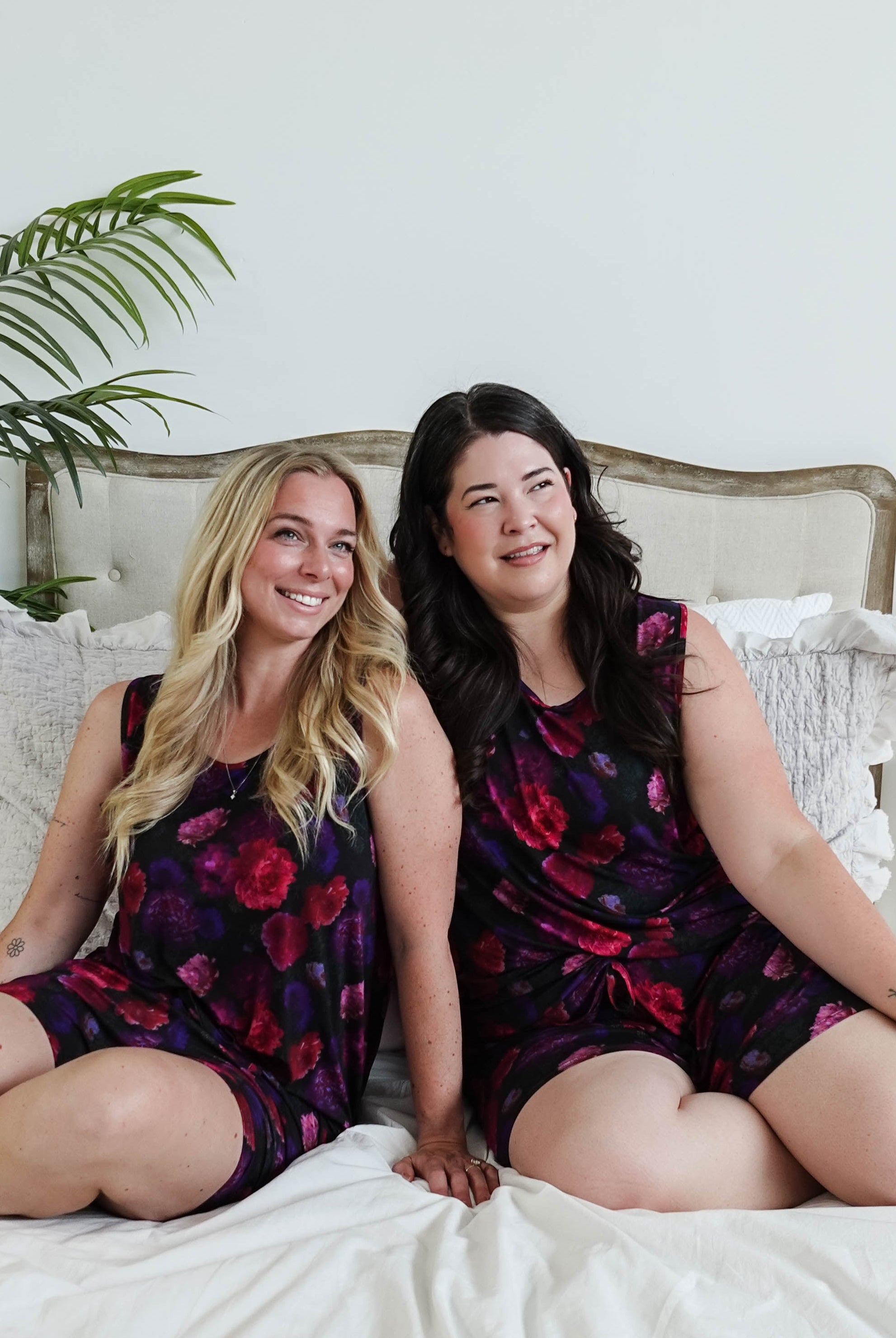 Winter Blossom Print Tank & Short PJ Set Bamboo women's purple floral bamboo tank and short pj set GEORGIA RYLAN