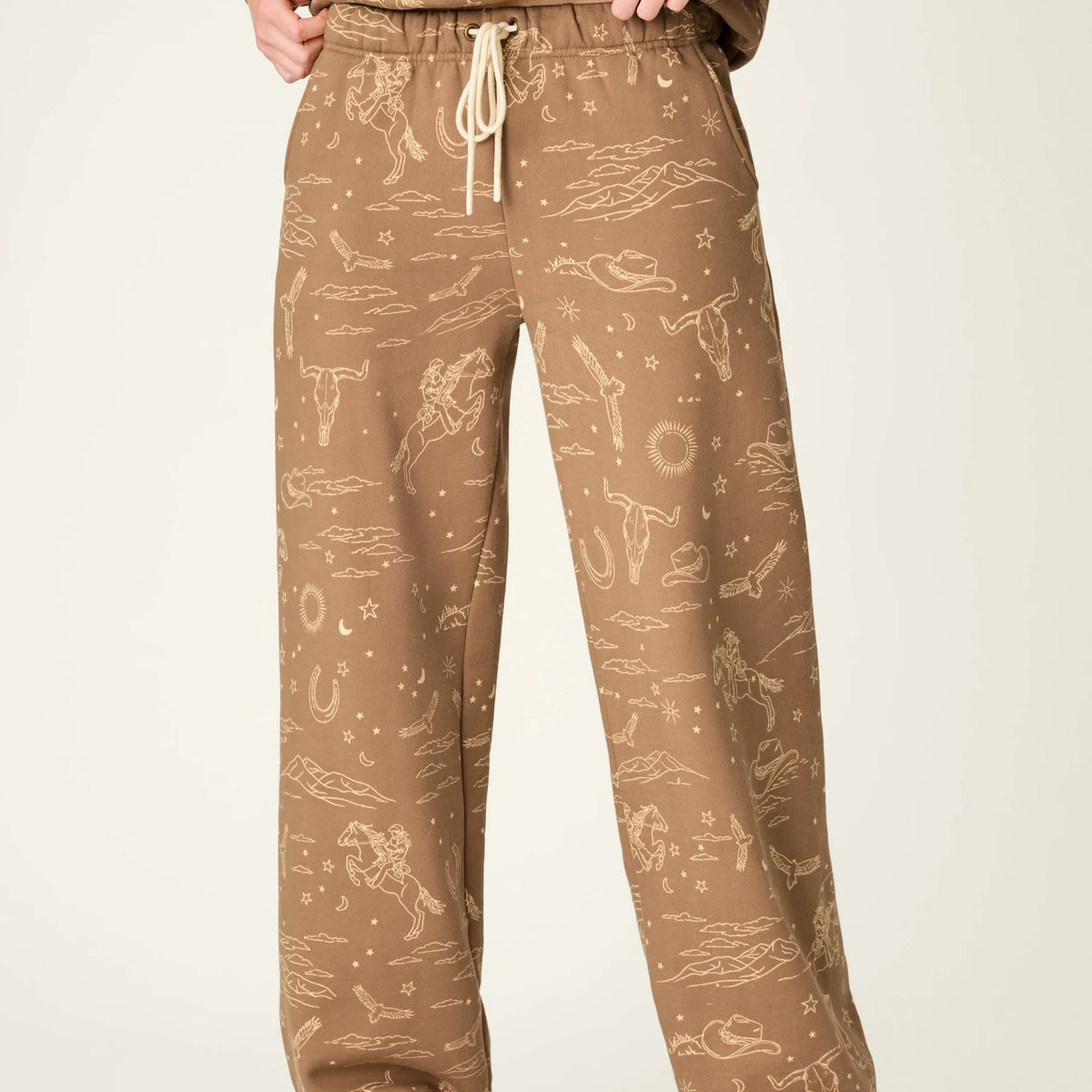 PJ Salvage Western Ways Good Hang Jogger Pant front view on model — Cloud Nine Pajamas Edmonton
