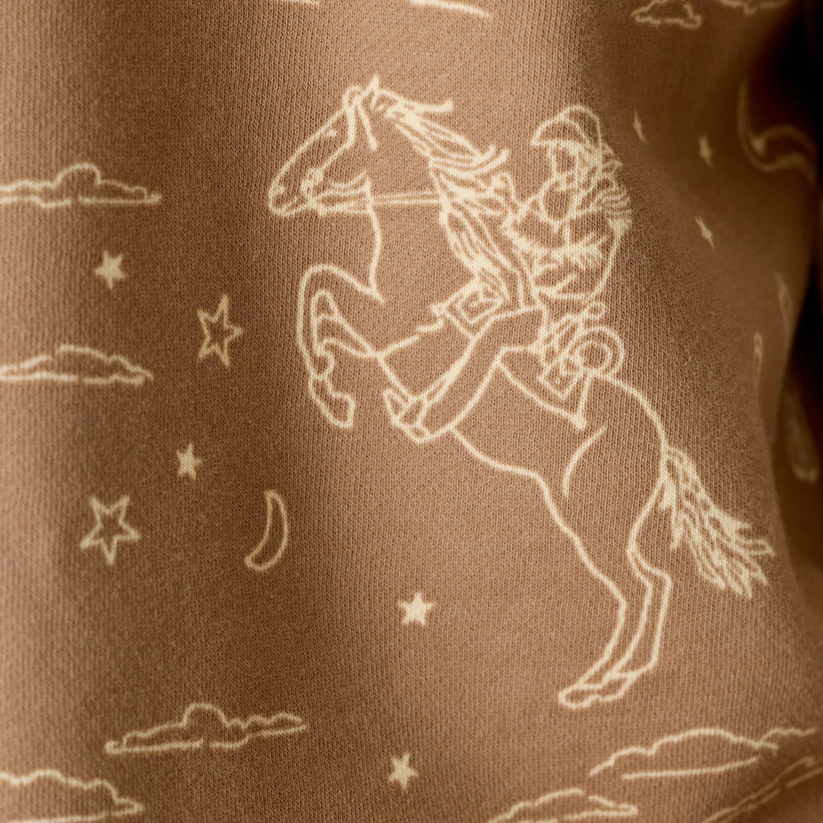 PJ Salvage Western Ways Truly Taupe brushed fleece fabric swatch — Cloud Nine Pajamas