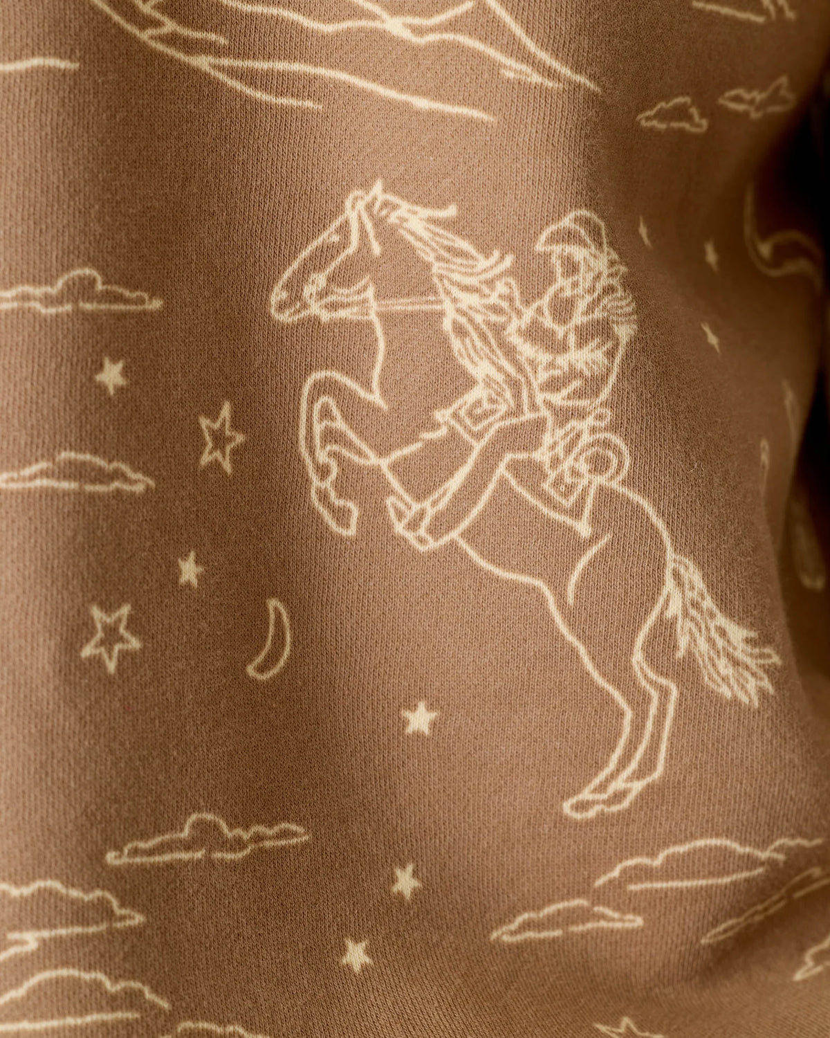 PJ Salvage Western Ways Truly Taupe brushed fleece fabric swatch — Cloud Nine Pajamas