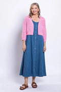 Aldi Cotton 3/4 Sleeve Pointelle Cardigan