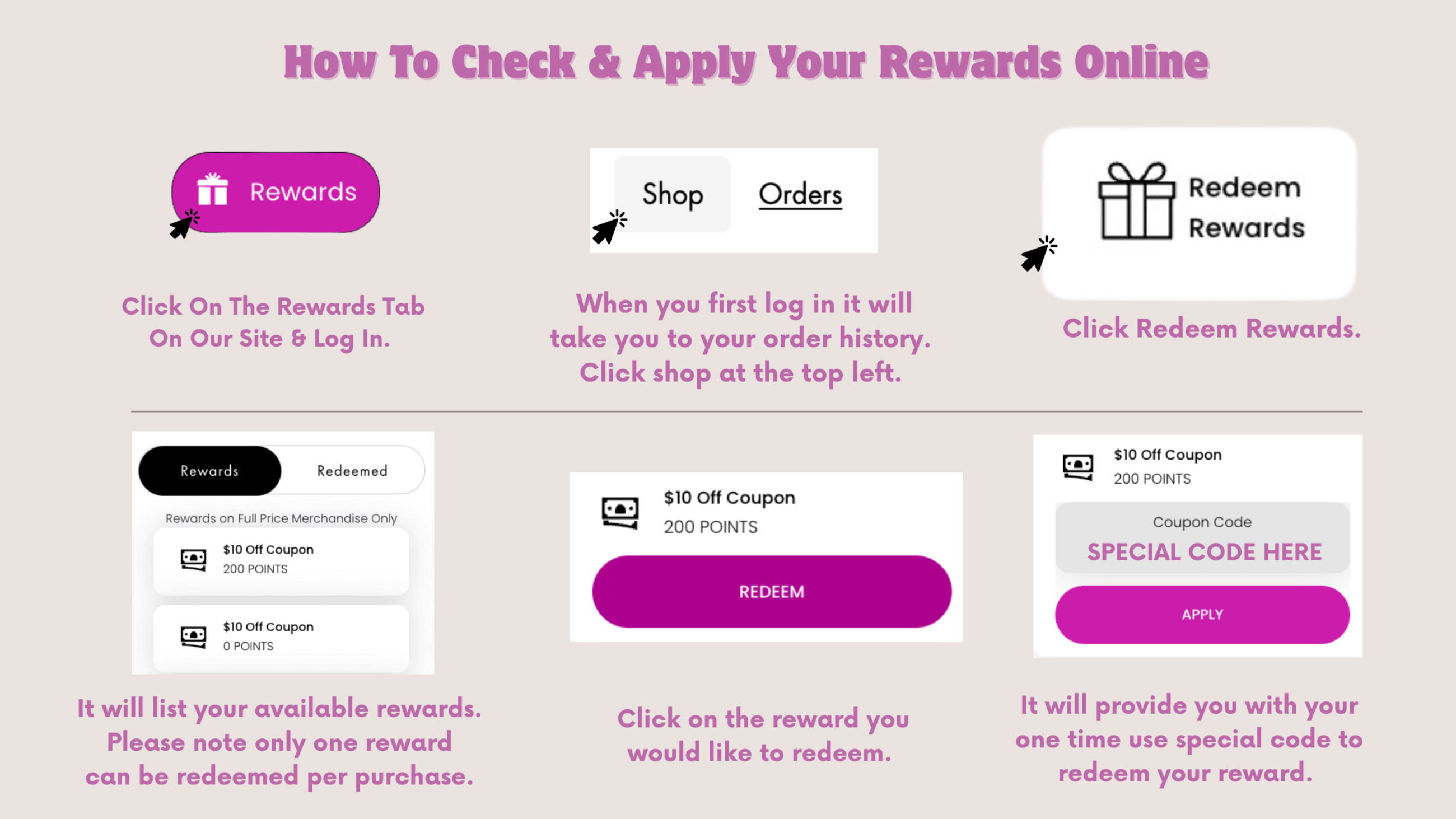 how to apply cozy club rewards