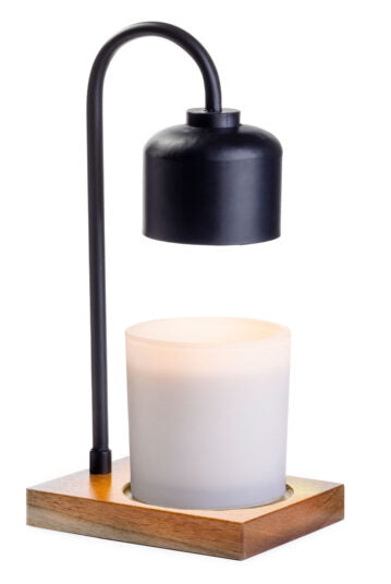 Candle Warmers Etc. Arched Lamp Black and Wood candle warmer product shot — Cloud Nine Pajamas Edmonton