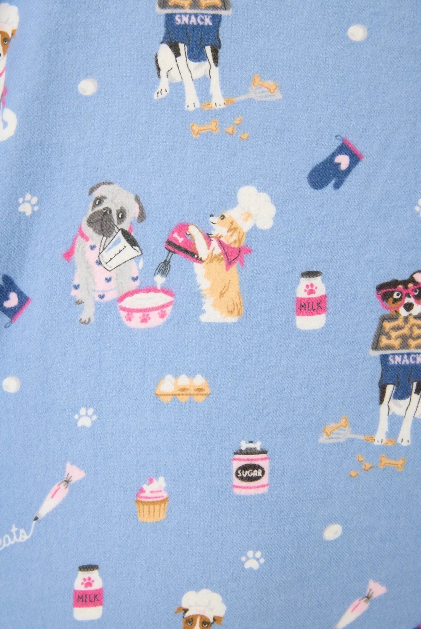 Baked Woof Love Dog Print 3 - Piece Flannel PJ Set | PJ SALVAGE - PJ Salvage - Cloud Nine Pajamas