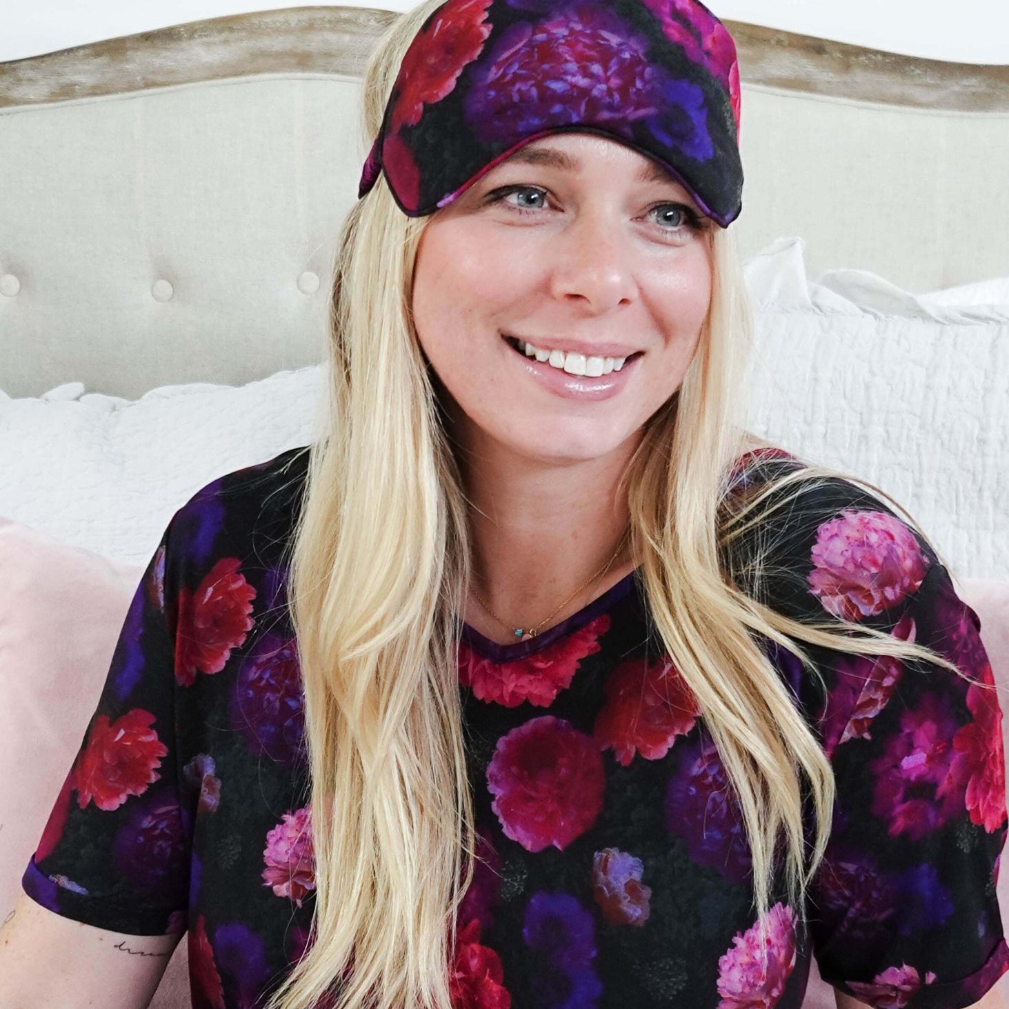 women's bamboo eye mask for sleep in floral print georgia rylan
