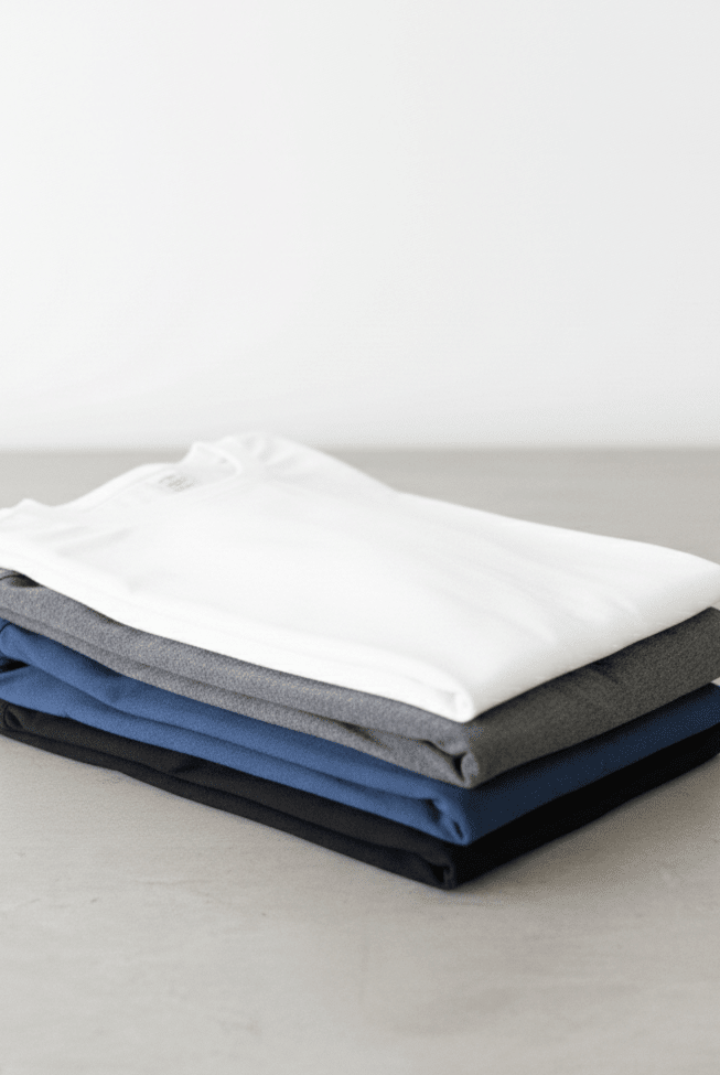 bobs bamboo sleep tee bundle in white, charcoal, denim blue and black