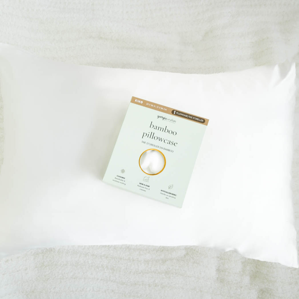 Georgia Rylan Bamboo Pillowcase King size white OEKO-TEX certified — Cloud Nine Pajamas Edmonton