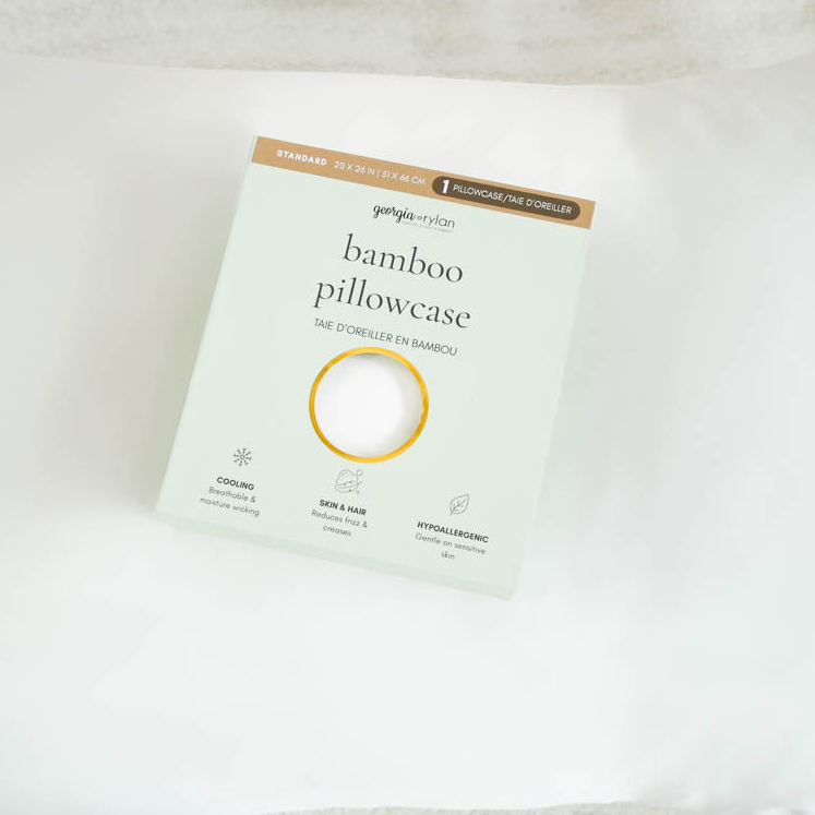 Georgia Rylan Bamboo Pillowcase Standard Size OEKO-TEX Certified White - Cloud Nine Pajamas