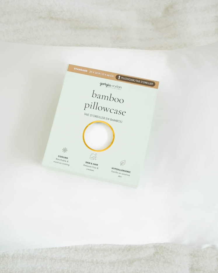 Georgia Rylan Bamboo Pillowcase Standard Size OEKO-TEX Certified White - Cloud Nine Pajamas