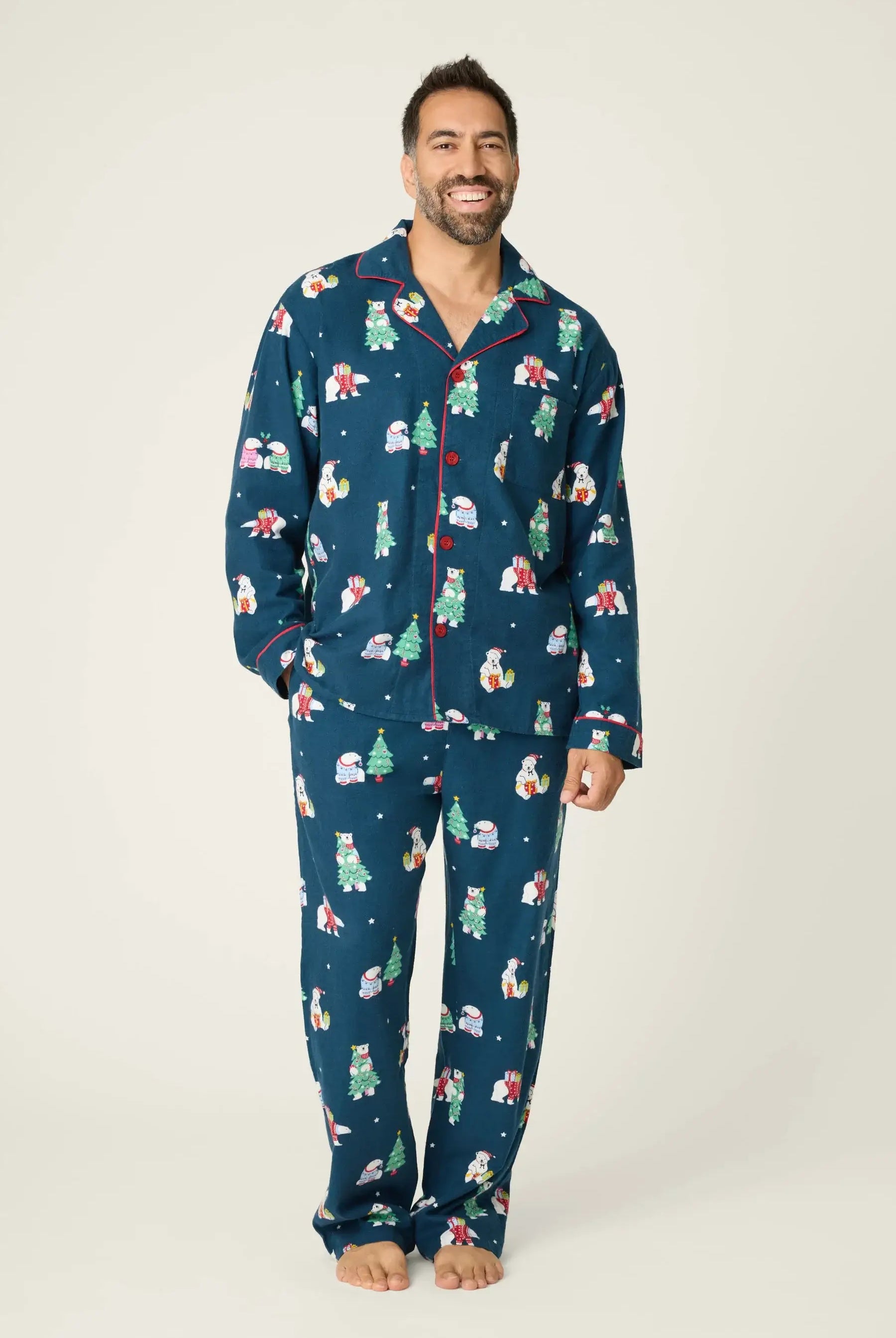 Bearly Awake Men's Flannel PJ Set | Holiday Bear Print | PJ Salvage