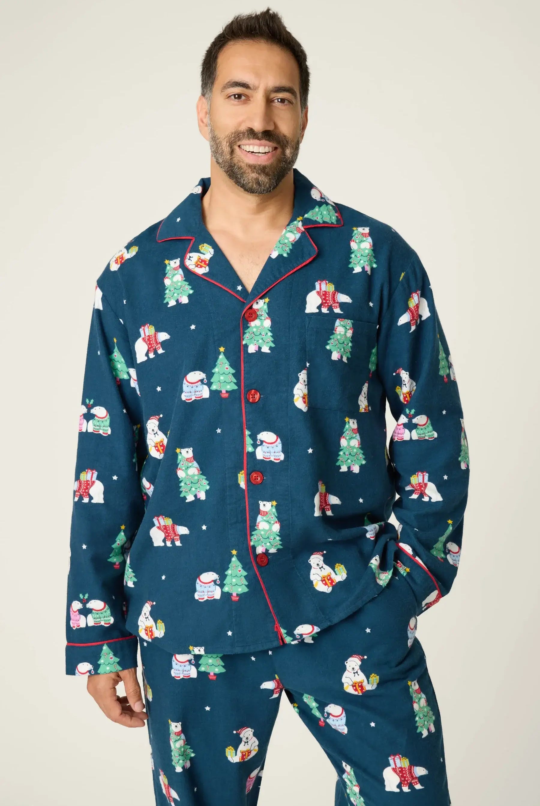 Bearly Awake Men's Flannel PJ Set | Holiday Bear Print | PJ Salvage