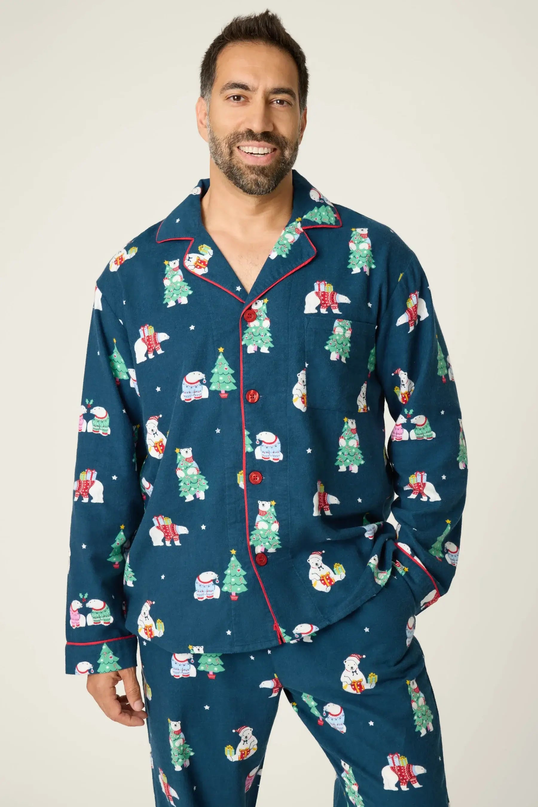 Bearly Awake Men's Flannel PJ Set | Holiday Bear Print | PJ Salvage