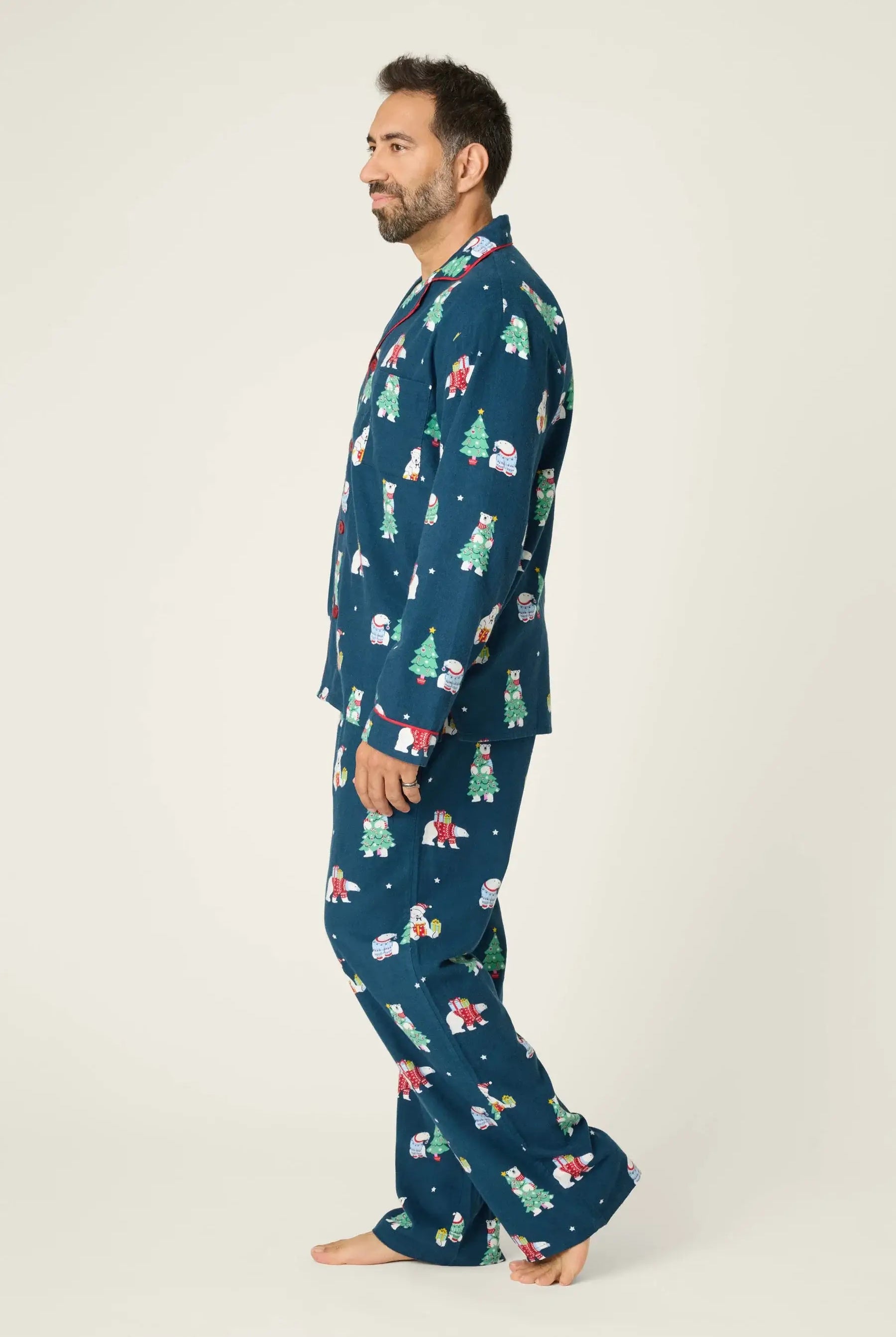 Bearly Awake Men's Flannel PJ Set | Holiday Bear Print | PJ Salvage
