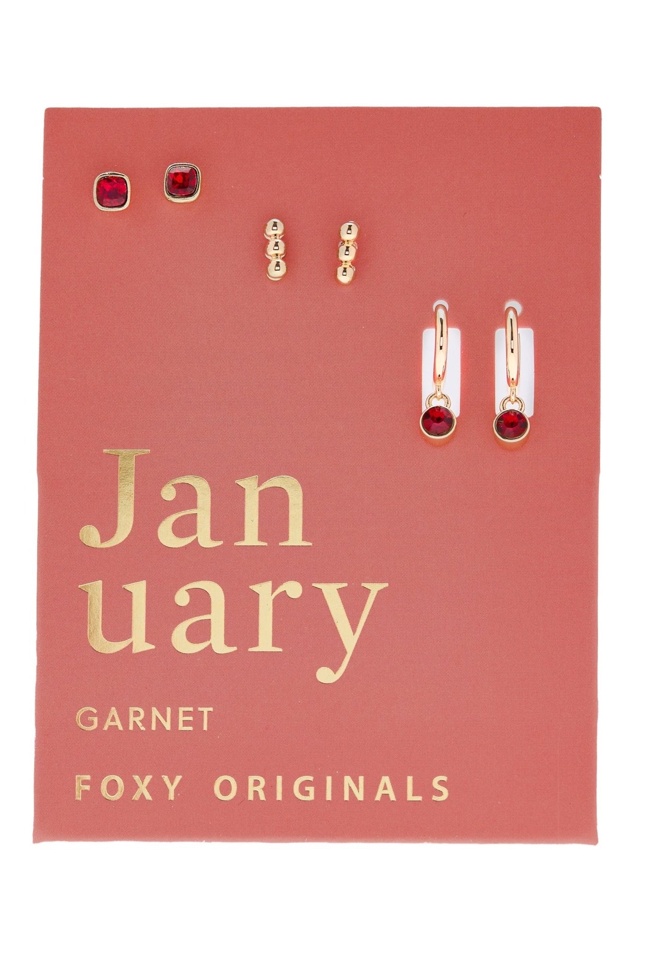 Foxy Originals Birthstone Earrings Gold huggie hoop and stud set — Cloud Nine Pajamas