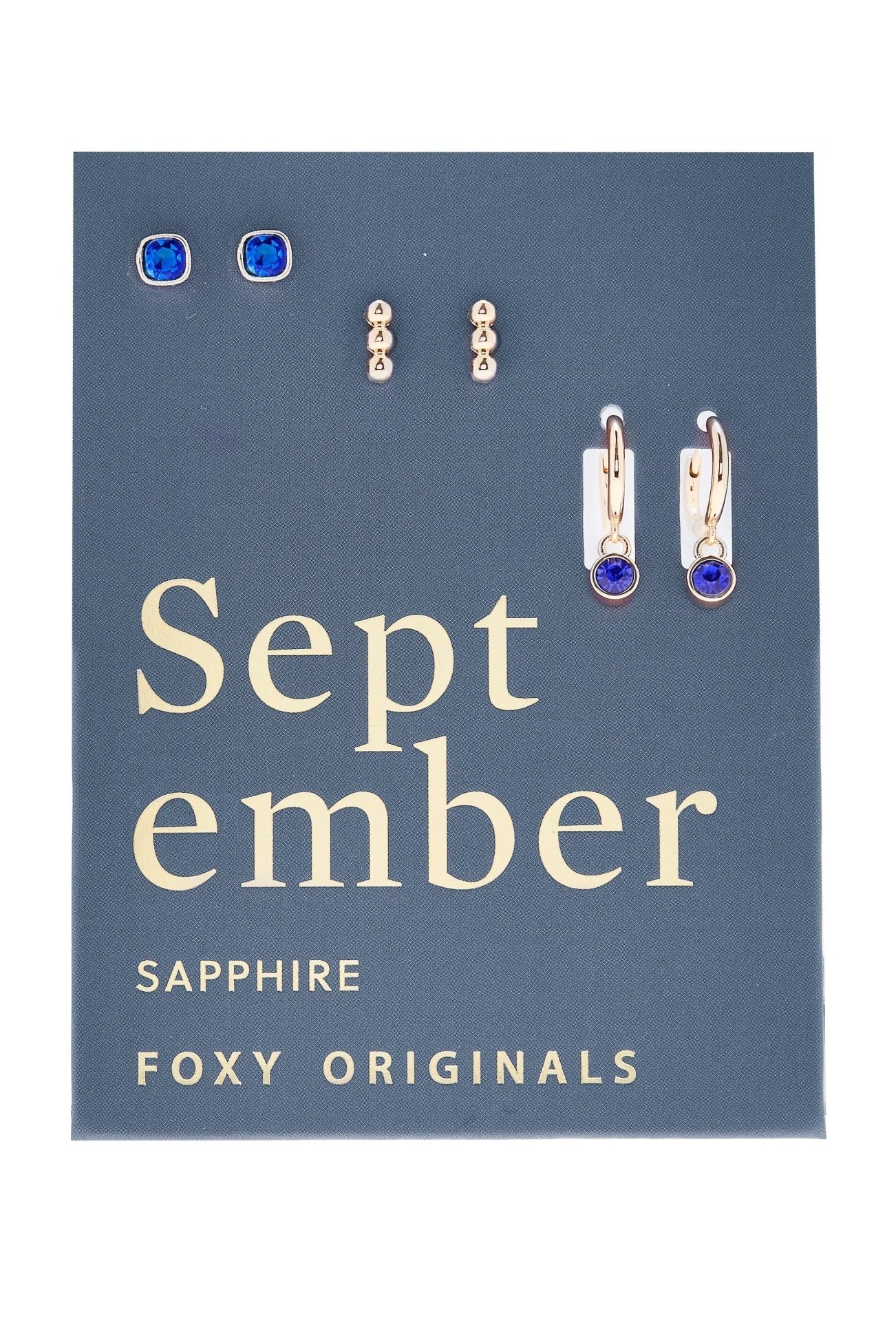 Foxy Originals Birthstone Earrings Gold huggie hoop and stud set — Cloud Nine Pajamas