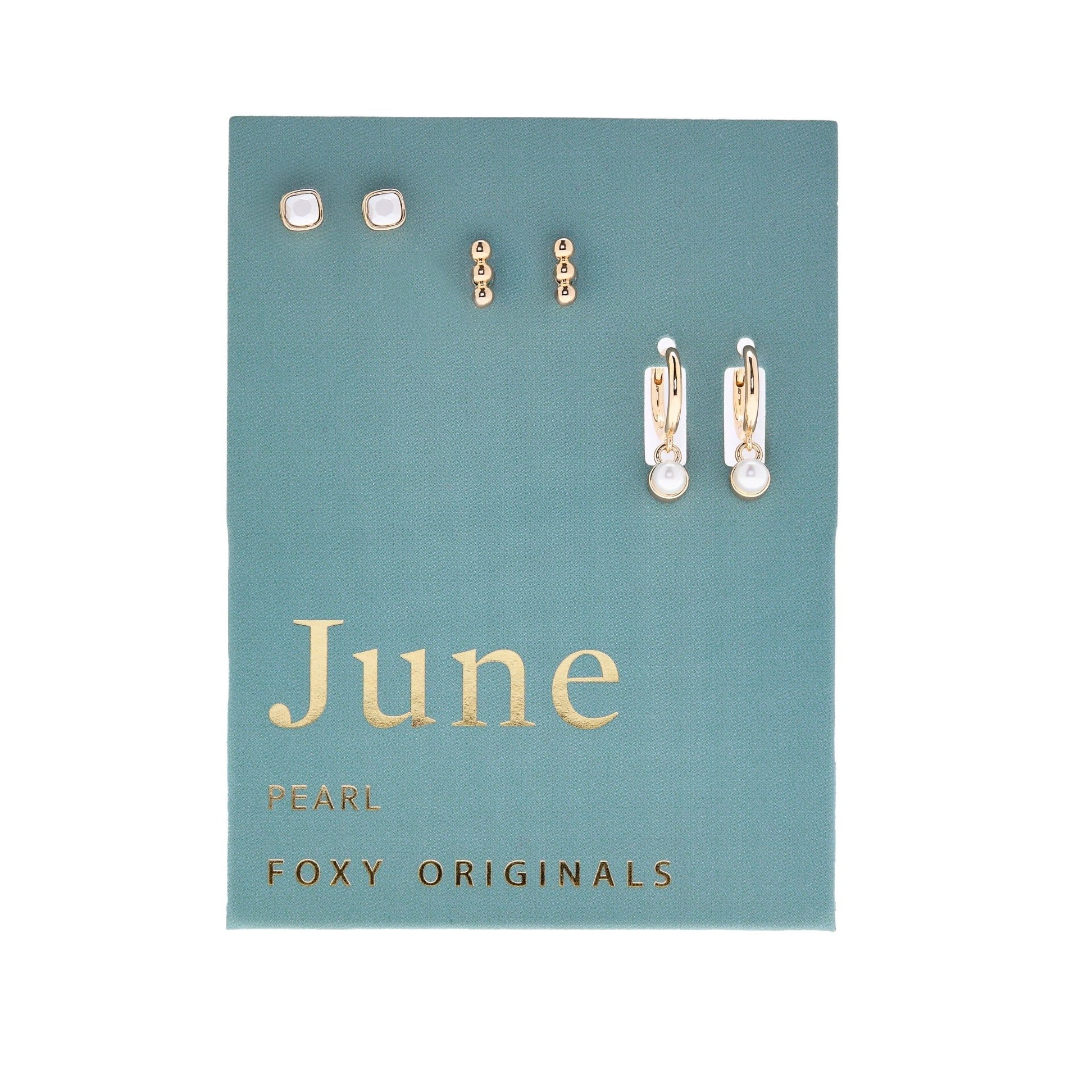 Foxy Originals Birthstone Earrings Gold huggie hoop and stud set — Cloud Nine Pajamas