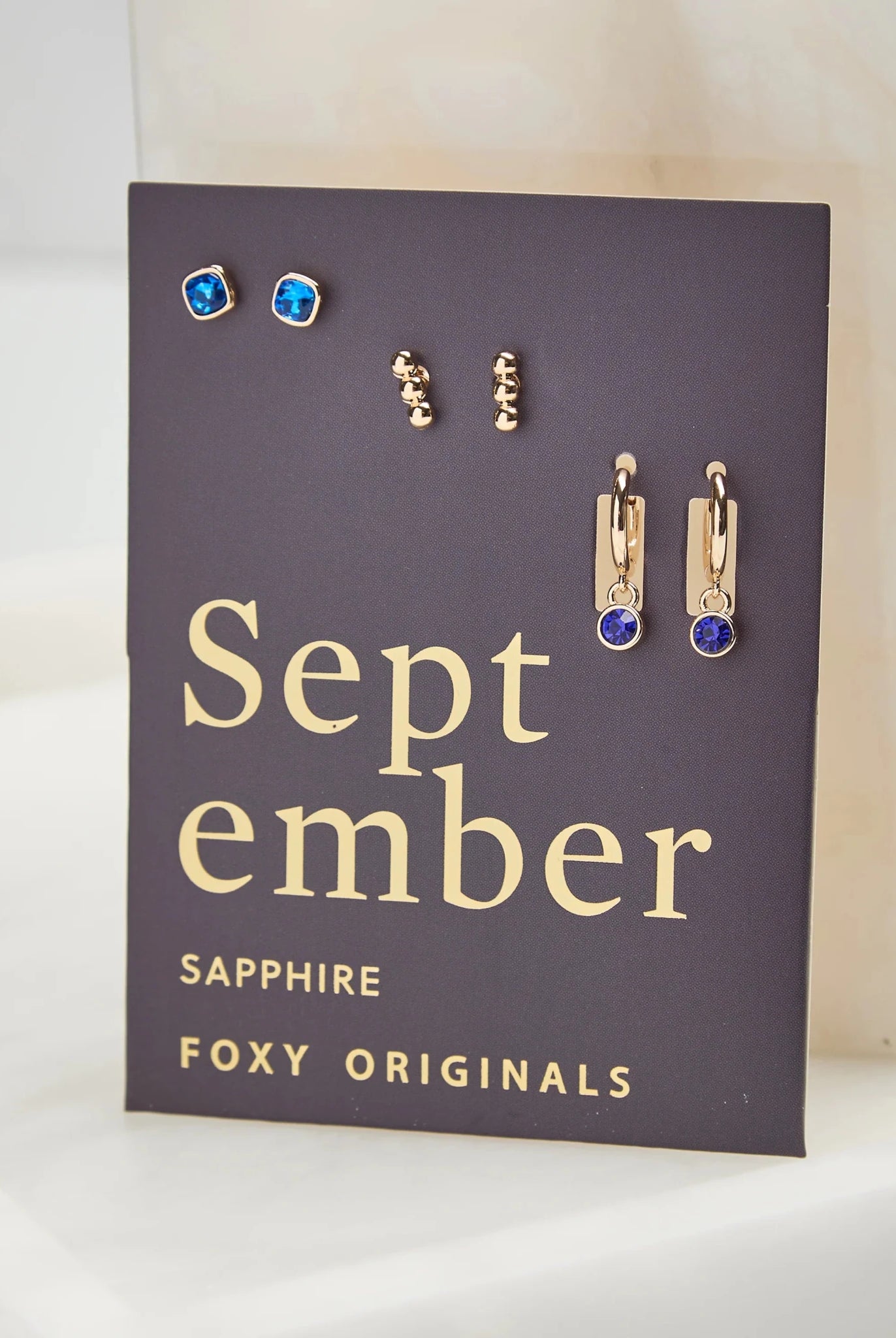 Foxy Originals Birthstone Earrings Gold huggie hoop and stud set — Cloud Nine Pajamas