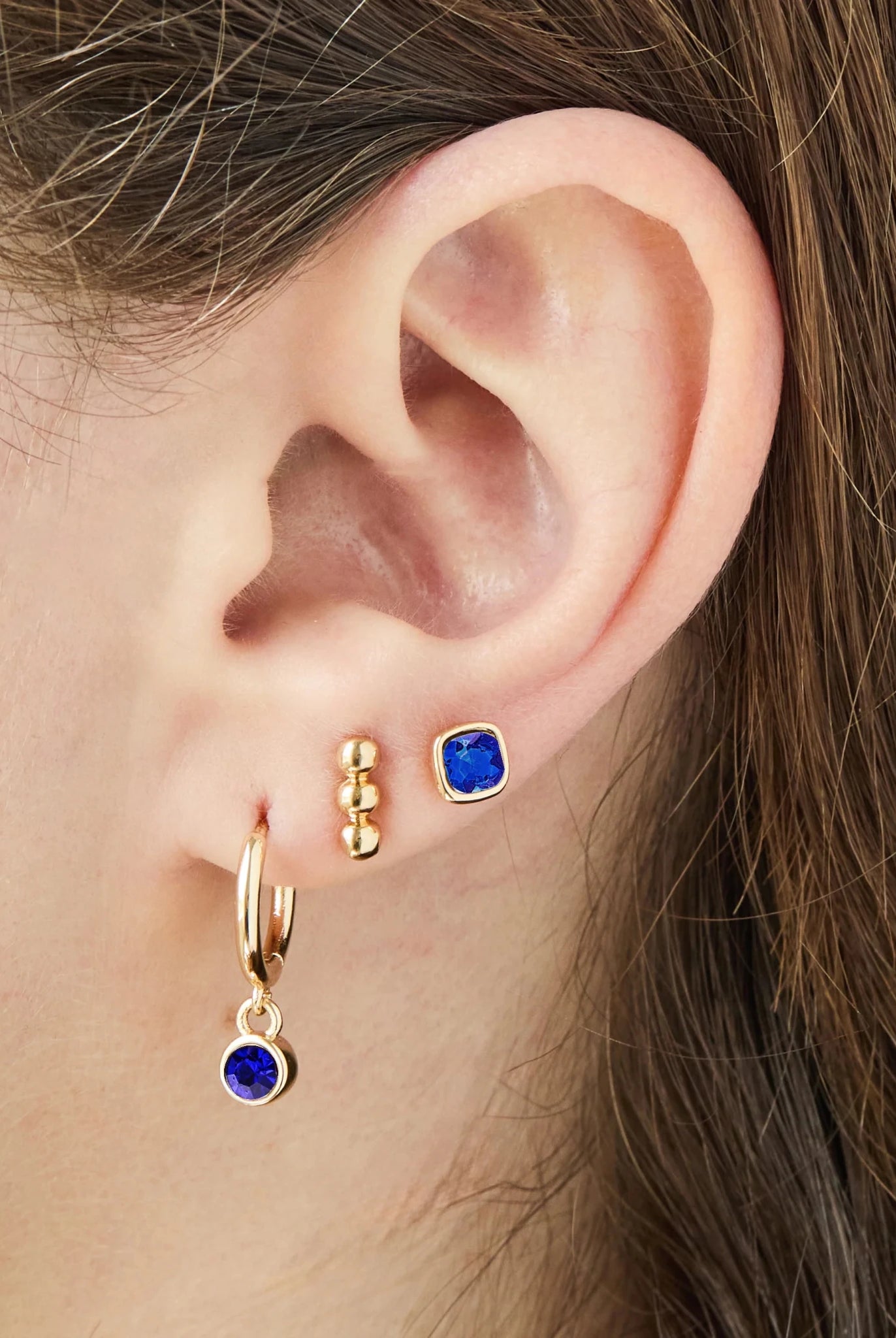 Foxy Originals Birthstone Earrings Gold huggie hoop and stud set — Cloud Nine Pajamas