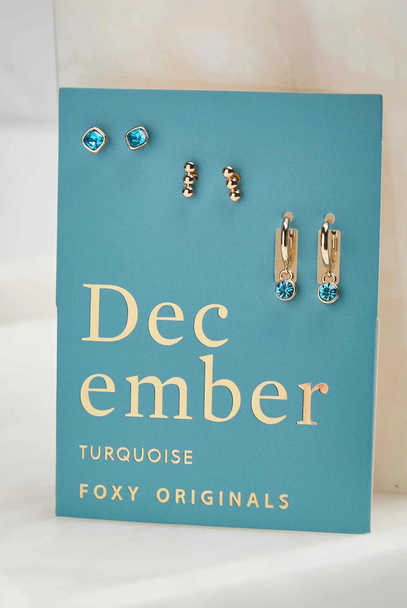 Foxy Originals Birthstone Earrings Gold huggie hoop and stud set — Cloud Nine Pajamas