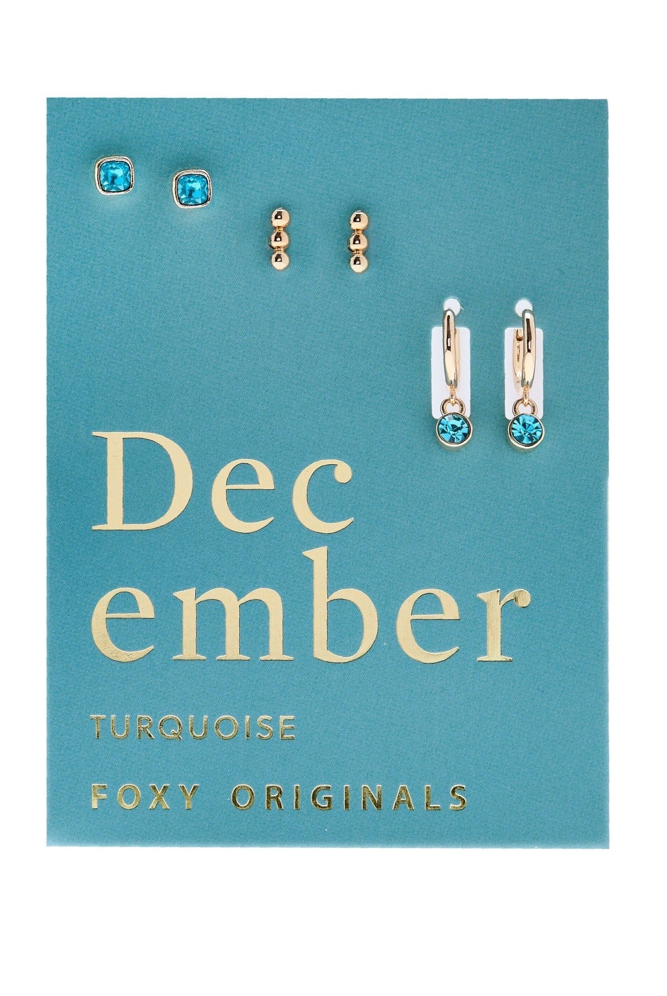 Foxy Originals Birthstone Earrings Gold huggie hoop and stud set — Cloud Nine Pajamas