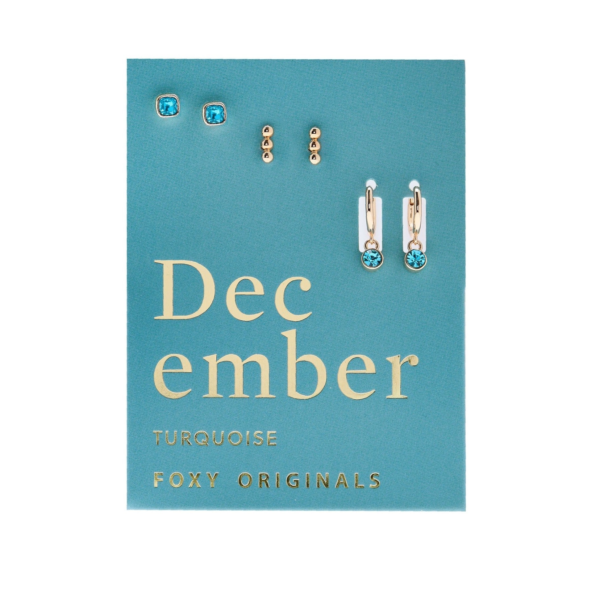 Foxy Originals Birthstone Earrings Gold huggie hoop and stud set — Cloud Nine Pajamas