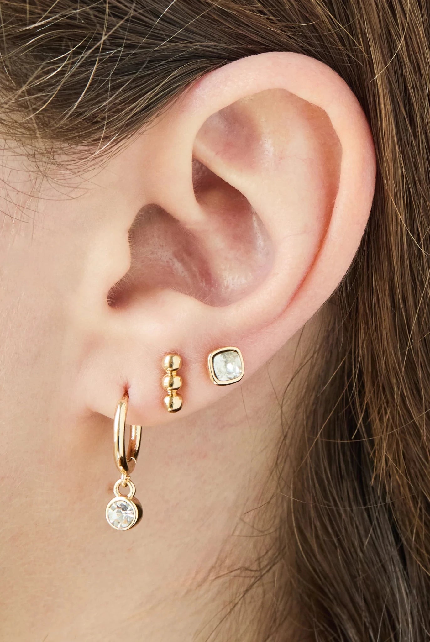 Foxy Originals Birthstone Earrings Gold huggie hoop and stud set — Cloud Nine Pajamas