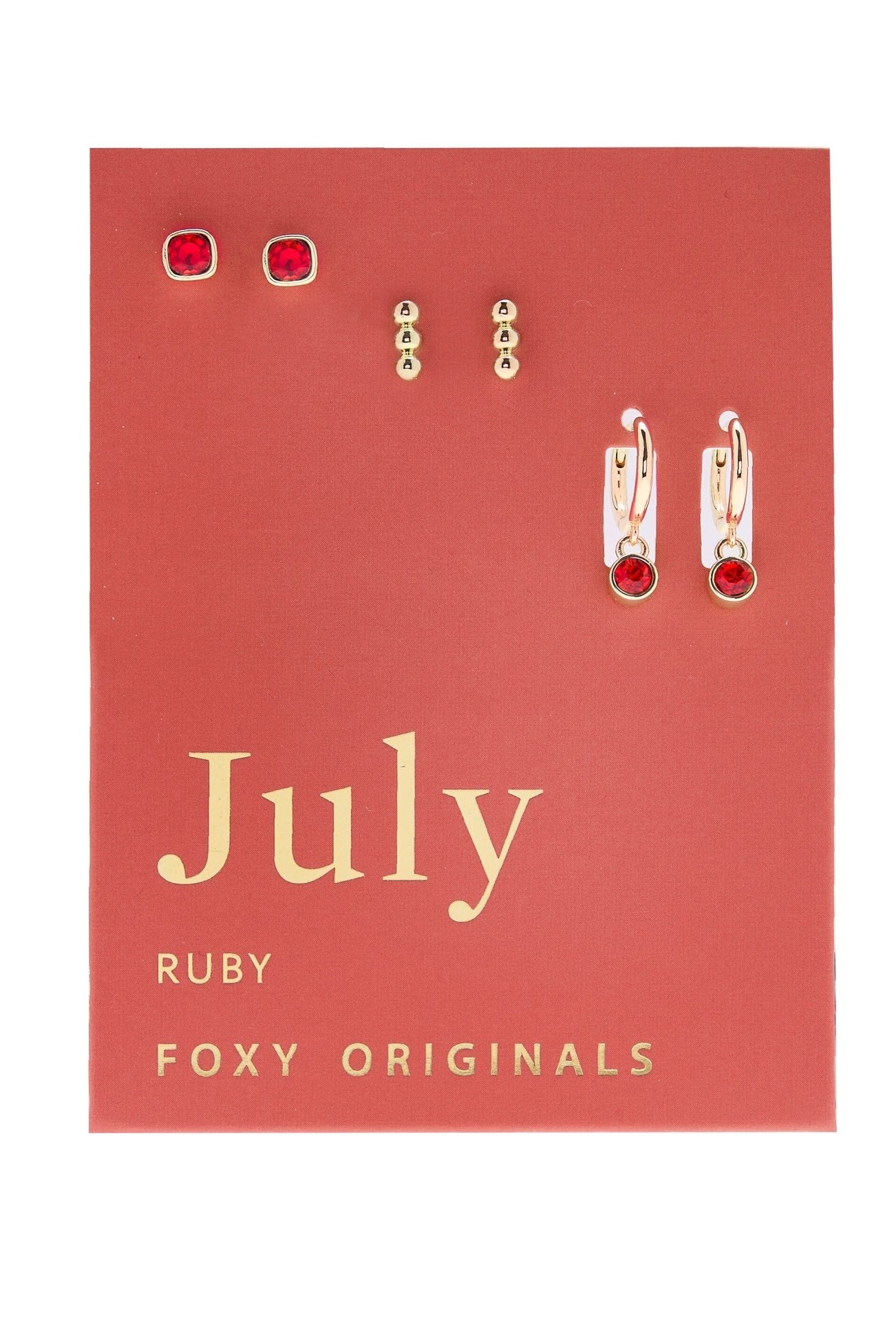 Foxy Originals Birthstone Earrings Gold huggie hoop and stud set — Cloud Nine Pajamas